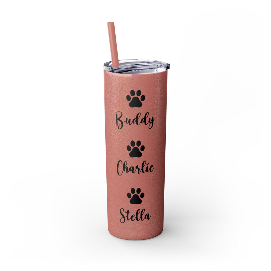 Dog Mom Skinny Tumbler with Straw, 20oz Water Bottle, Gift for Dog Lovers, Personalized Drinkware, Cute Dog Owner Gift, Travel Mug