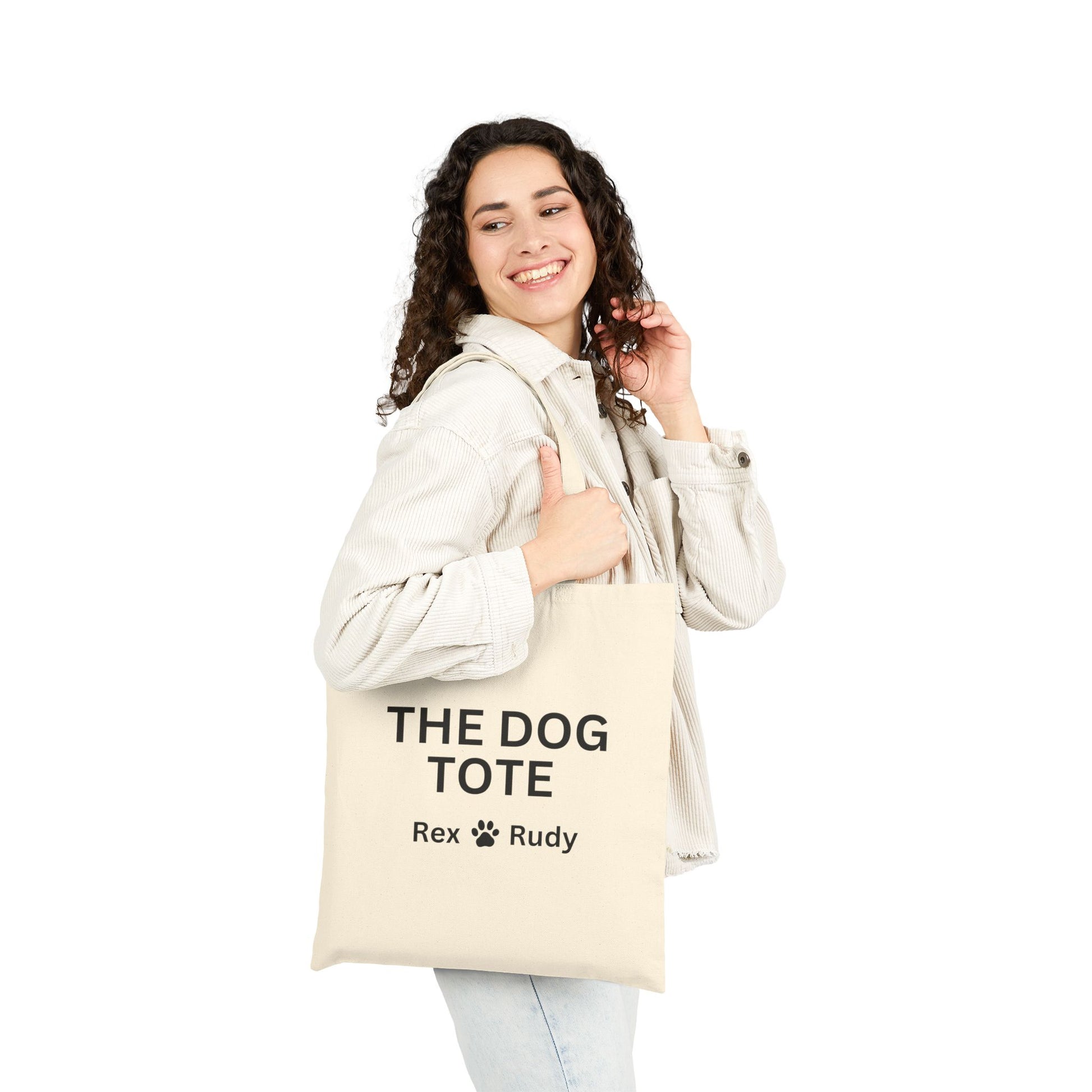 Custom Dog Tote Canvas Bag — "The Dog Tote" Personalized Paw Print Tote