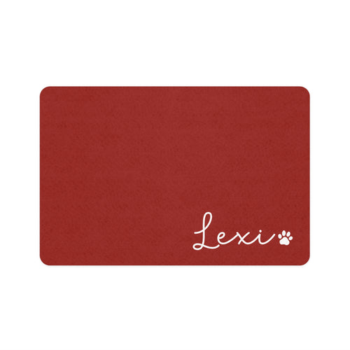Personalized Pet Food Mat with Name and Paw Print
