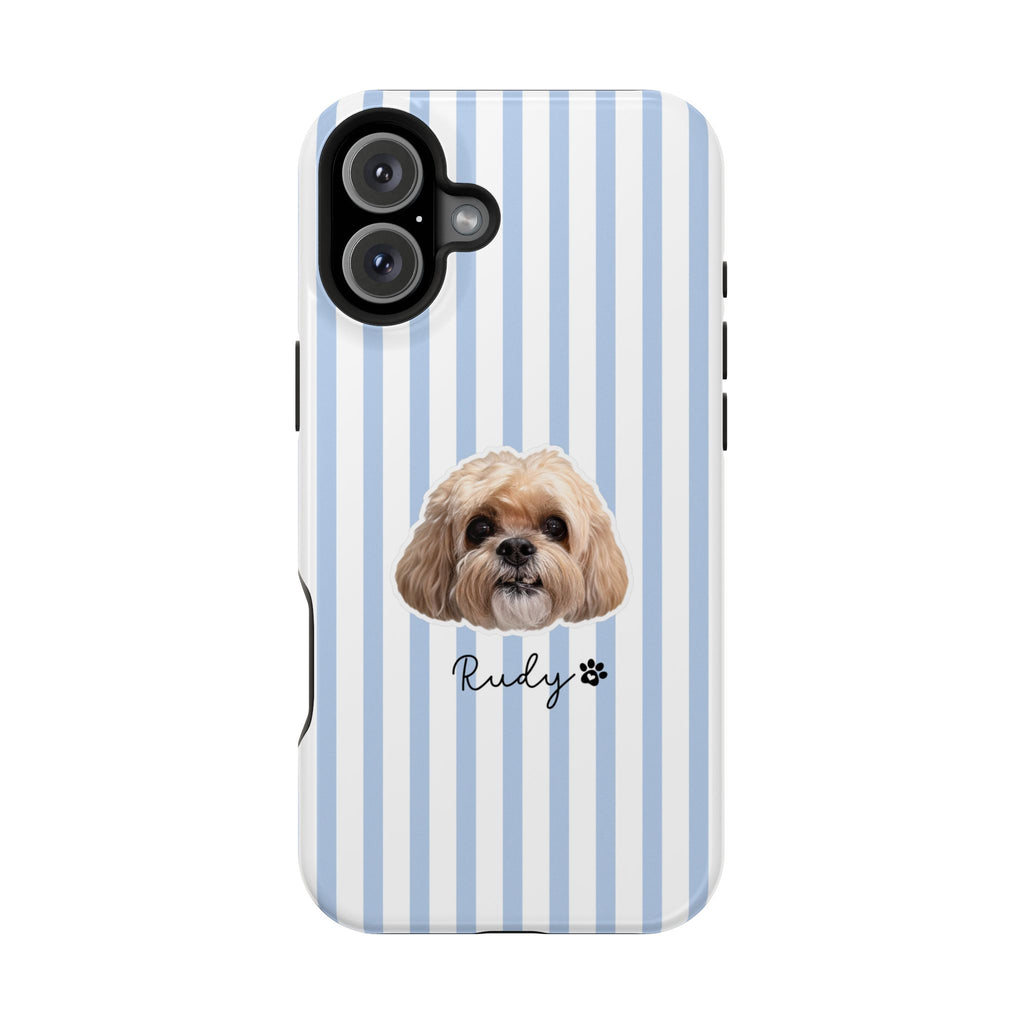 Personalized Dog Photo Phone Case — Custom Pet Name Magnetic Impact-Resistant Case