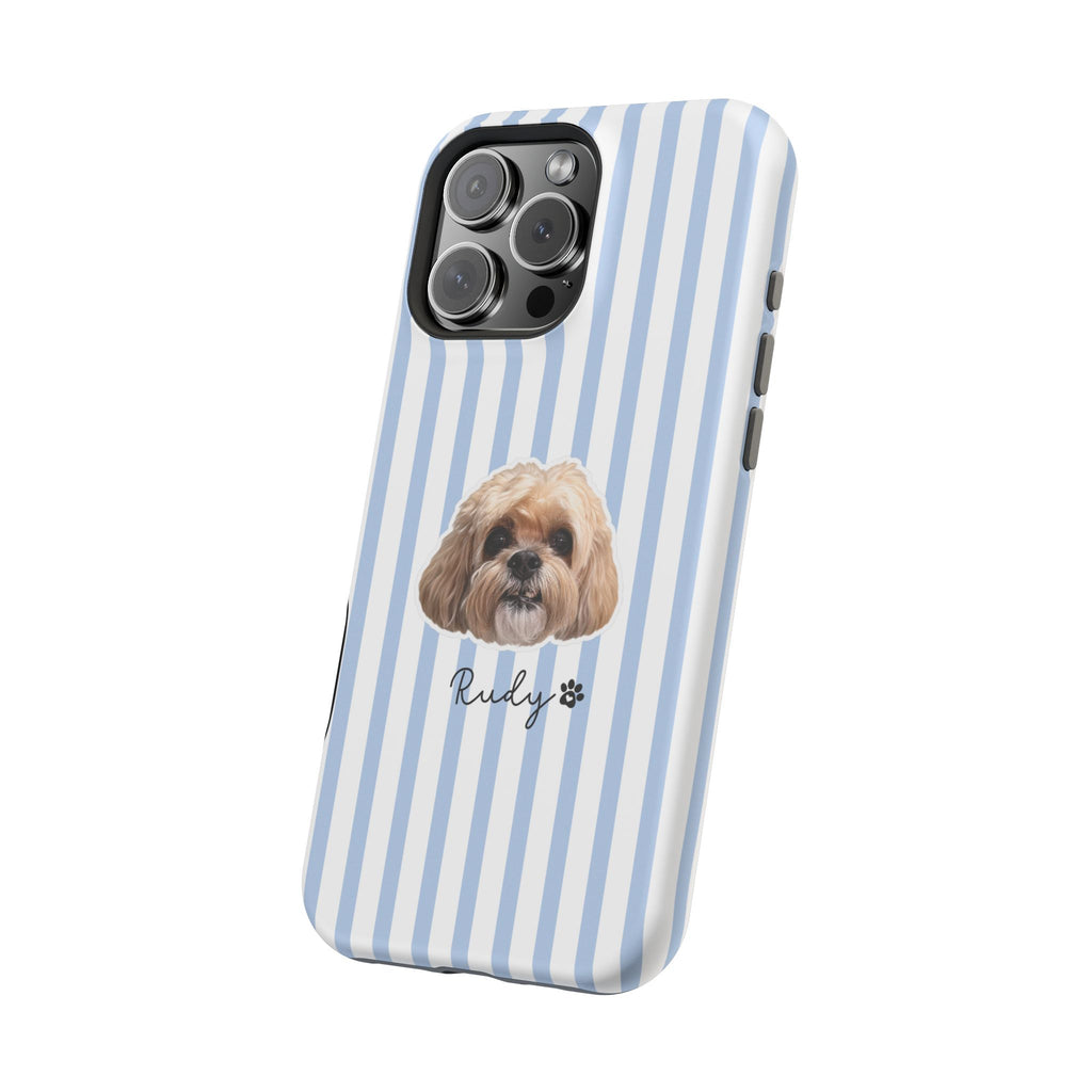 Personalized Dog Photo Phone Case — Custom Pet Name Magnetic Impact-Resistant Case