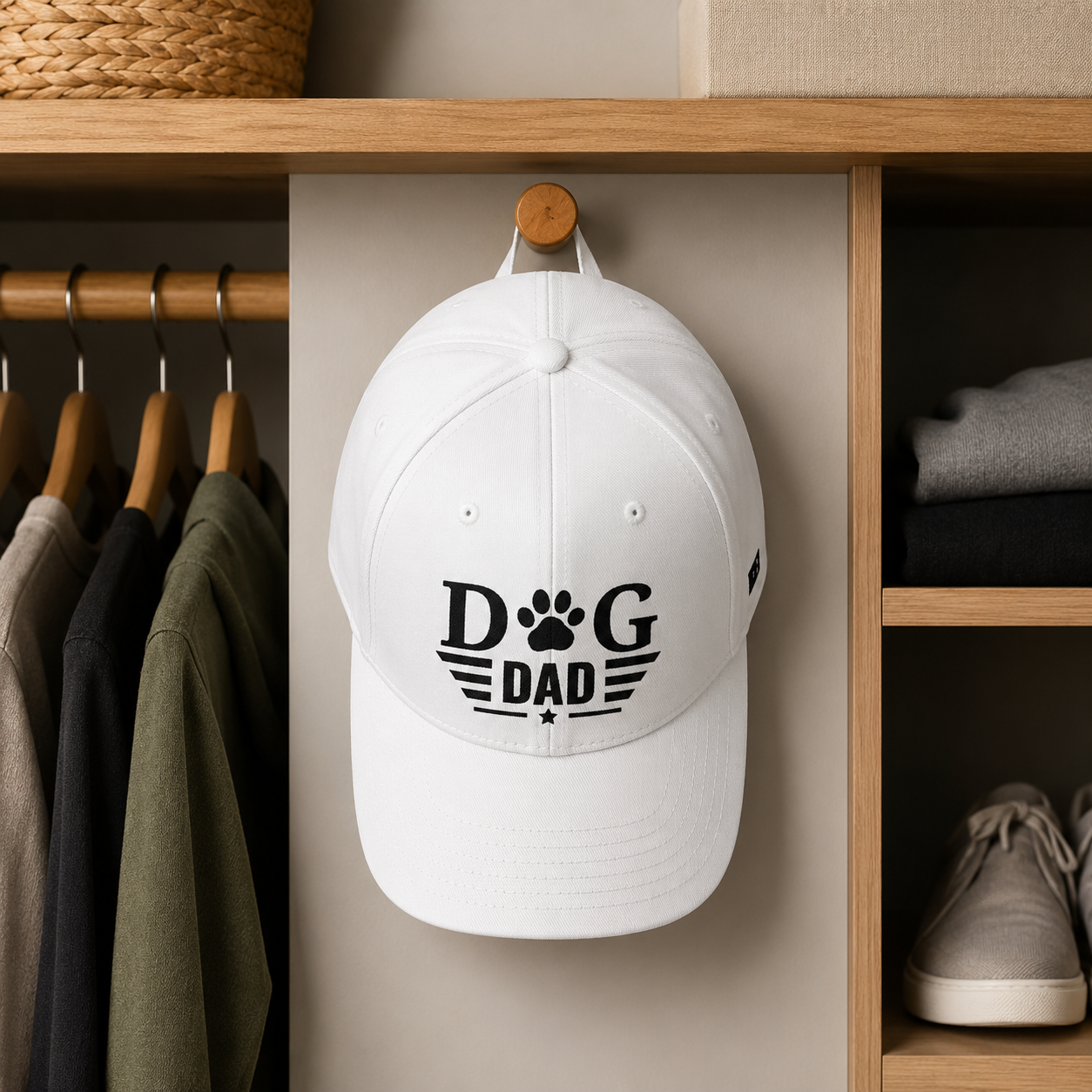 Dog Dad Baseball Cap — Paw Print Vintage Logo Hat for Pet Lovers