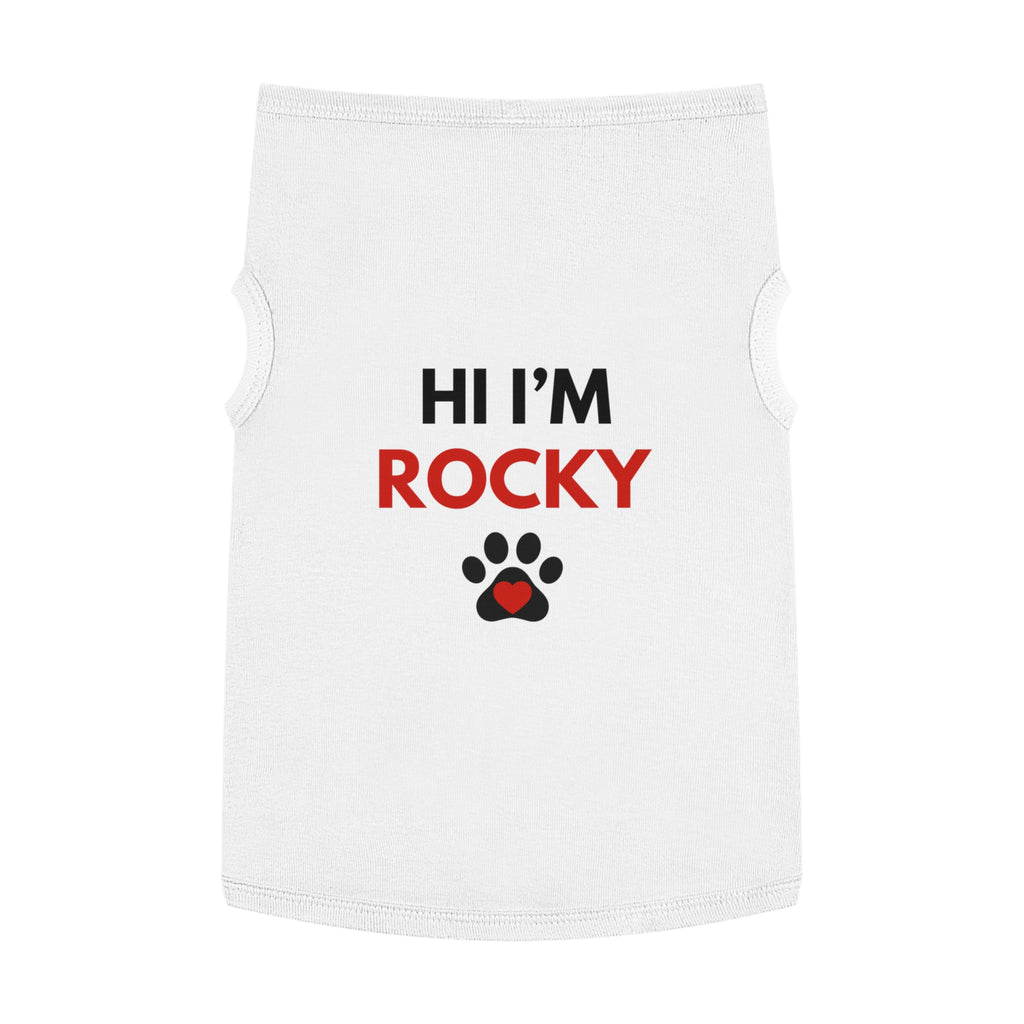 Personalized Pet Tank Top - "Hi I'm Rocky" for Dogs - Cute & Comfy Dog Apparel