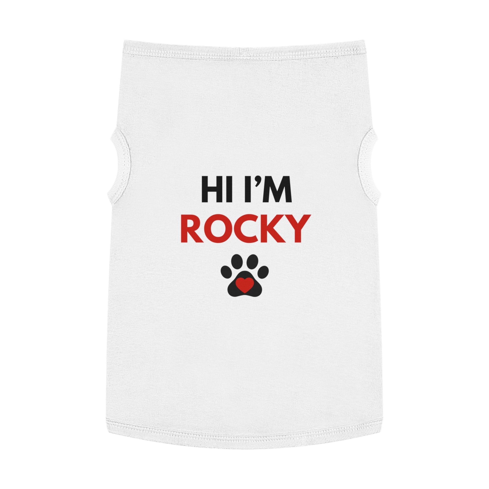 Personalized Pet Tank Top - "Hi I'm Rocky" for Dogs - Cute & Comfy Dog Apparel