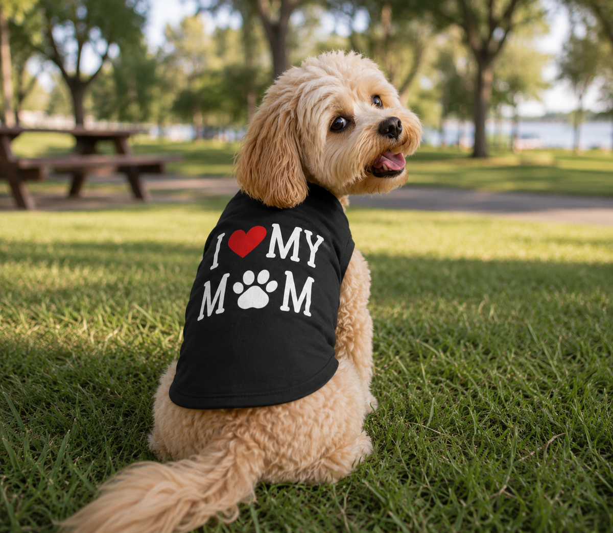 I love my Mom Pet Tank Top | Shirt for dog