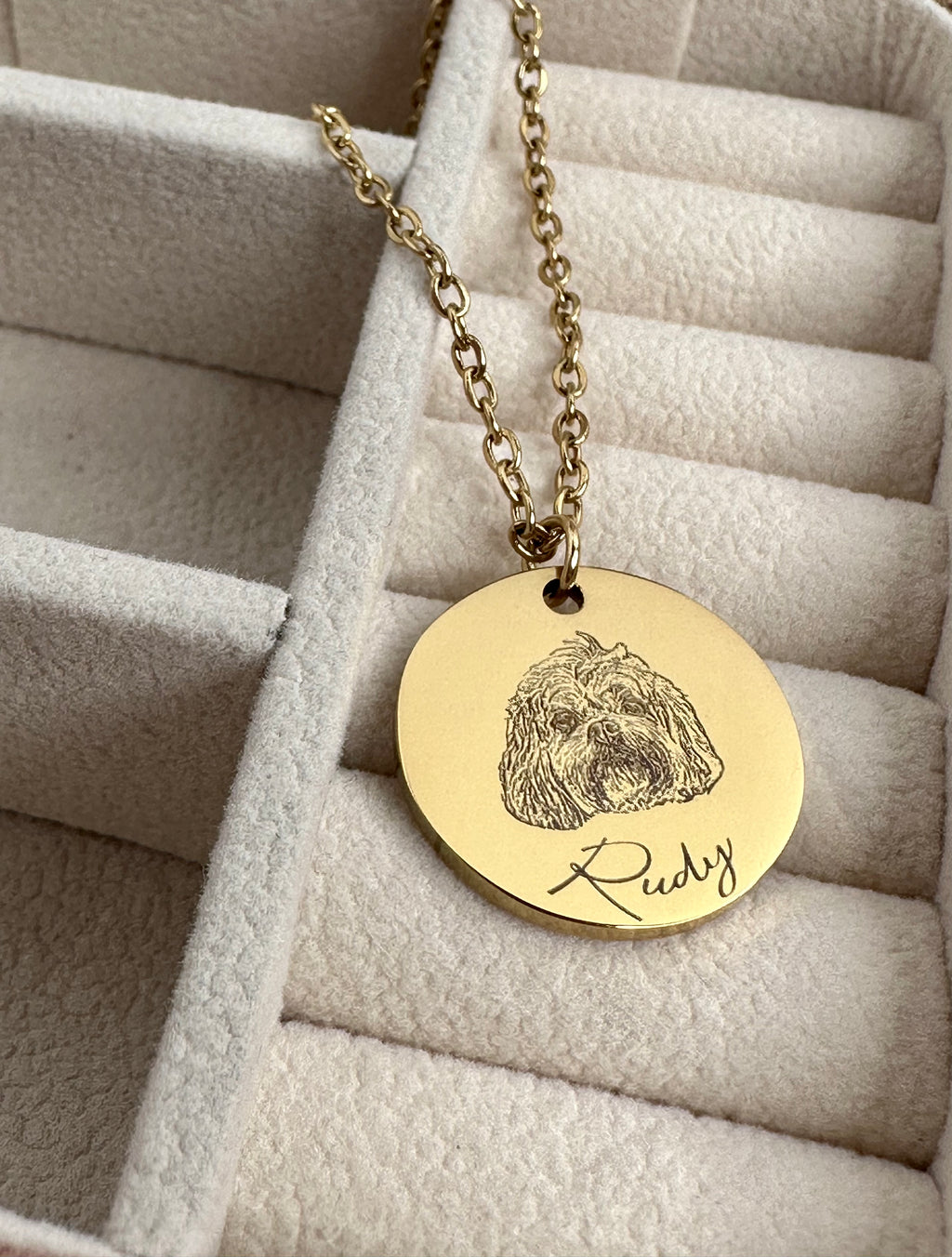Custom Engraved Dog Photo Necklace