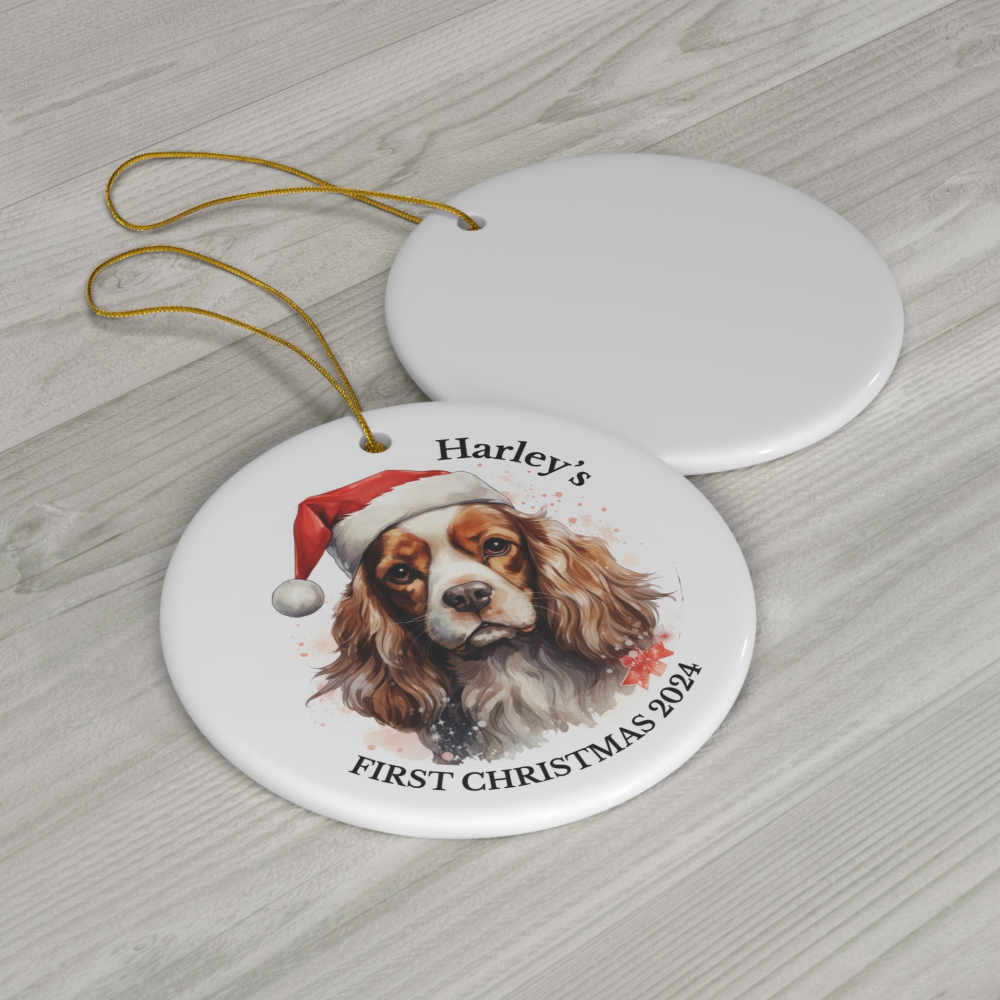 Custom Dog's First christmas ornament