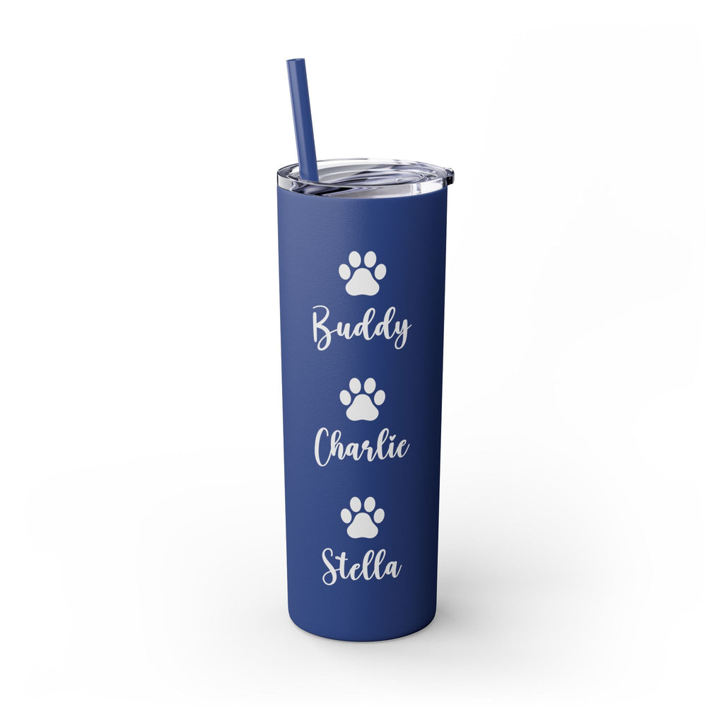 Dog Mom Skinny Tumbler with Straw, 20oz Water Bottle, Gift for Dog Lovers, Personalized Drinkware, Cute Dog Owner Gift, Travel Mug