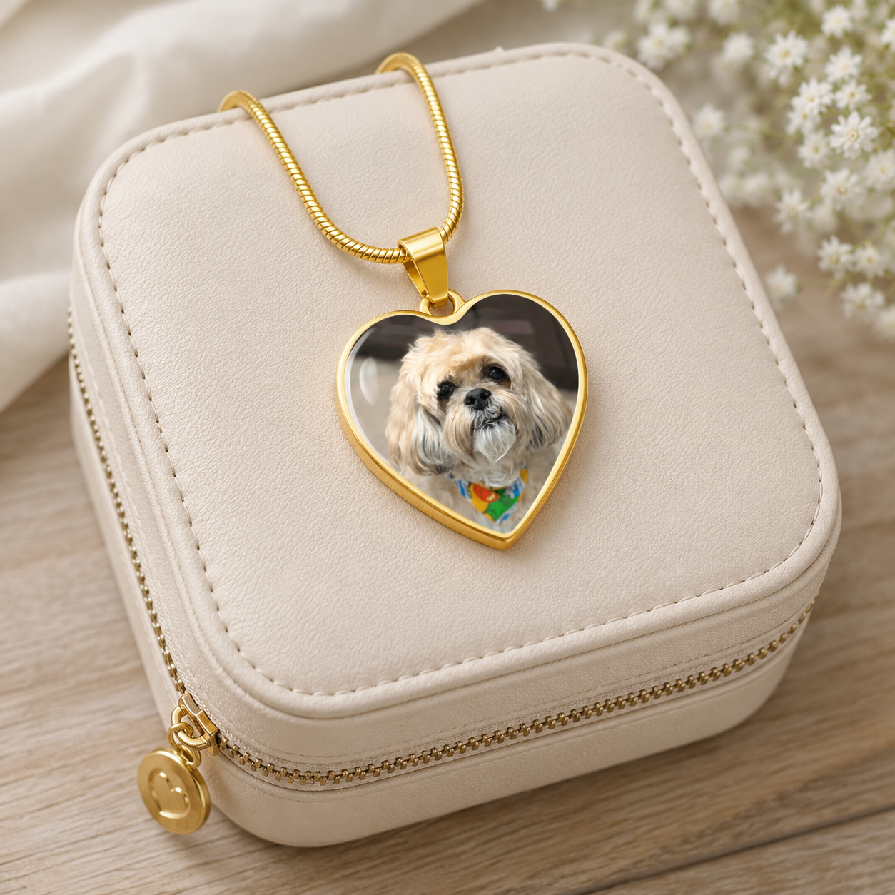 Custom dog photo necklace