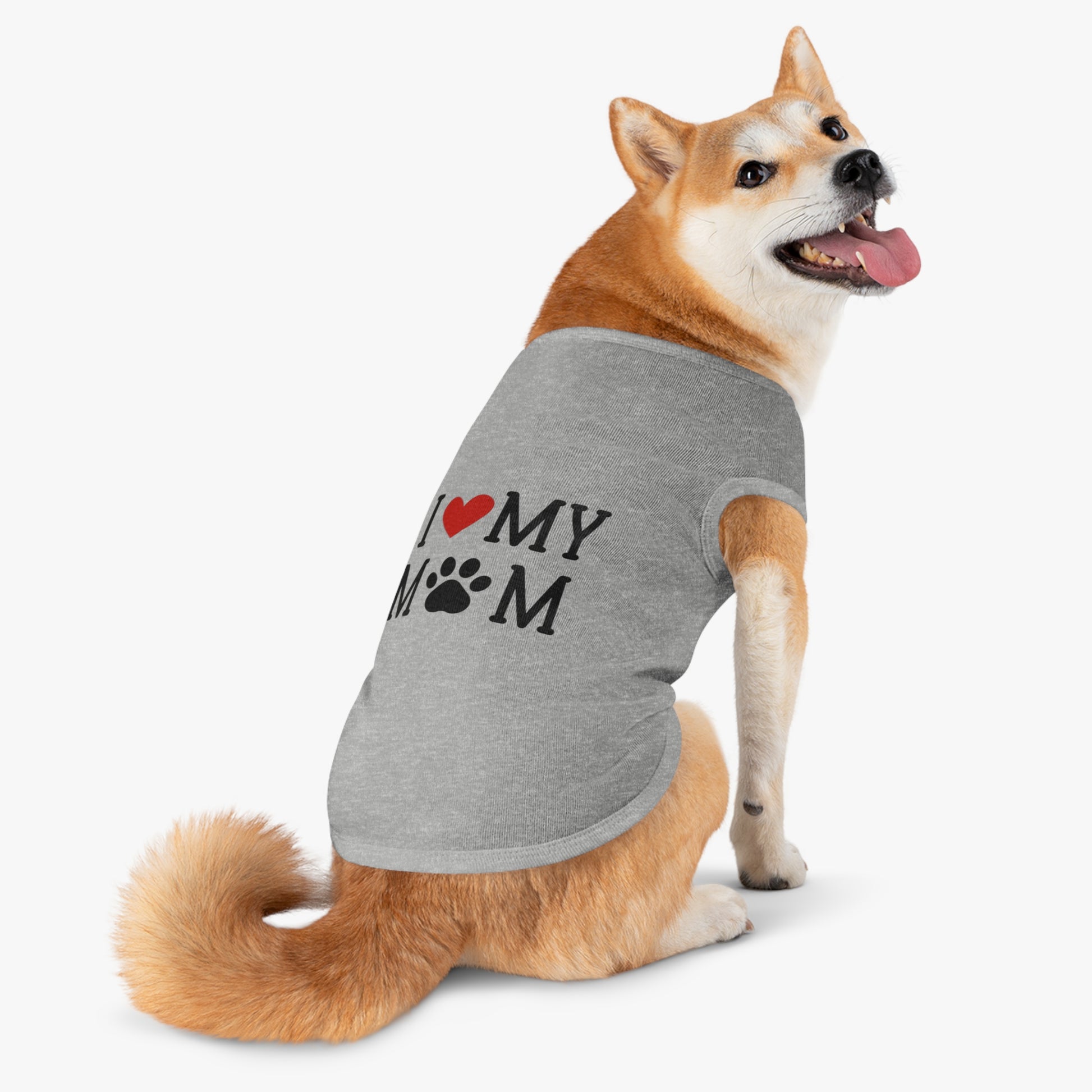 I Love My Mom Pet Tank Top - Cute Dog Apparel for Mother's Day