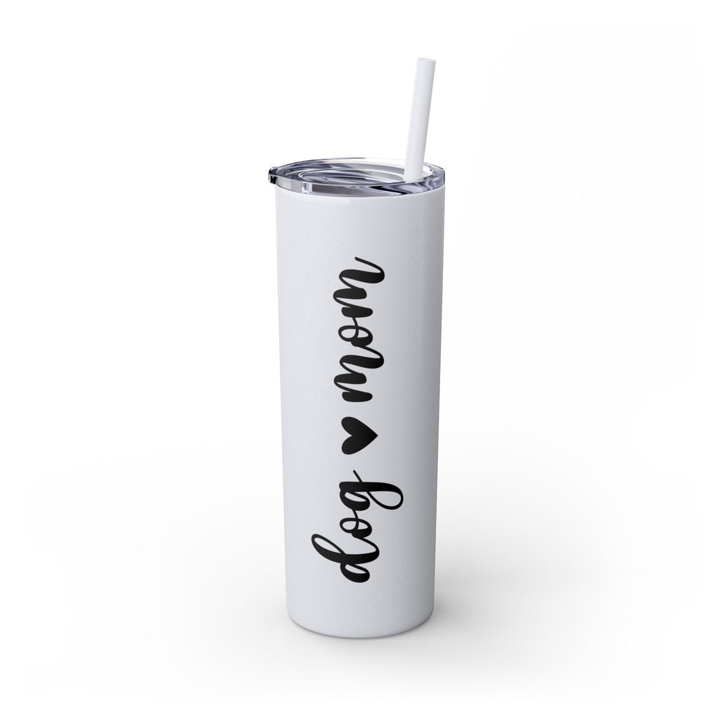 Dog Mom Skinny Tumbler with Straw, 20oz Water Bottle, Gift for Dog Lovers, Personalized Drinkware, Cute Dog Owner Gift, Travel Mug