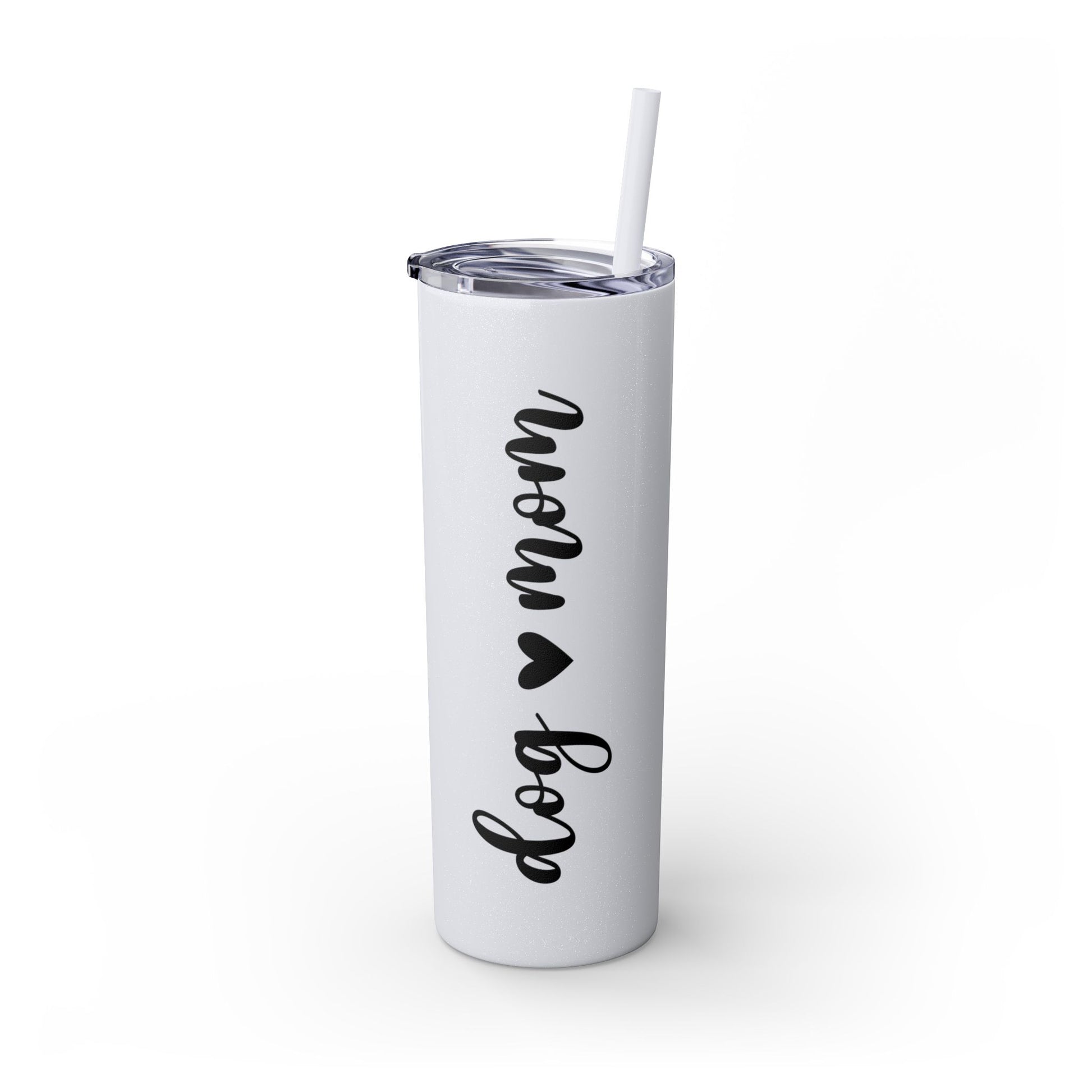 Dog Mom Skinny Tumbler with Straw, 20oz Water Bottle, Gift for Dog Lovers, Personalized Drinkware, Cute Dog Owner Gift, Travel Mug