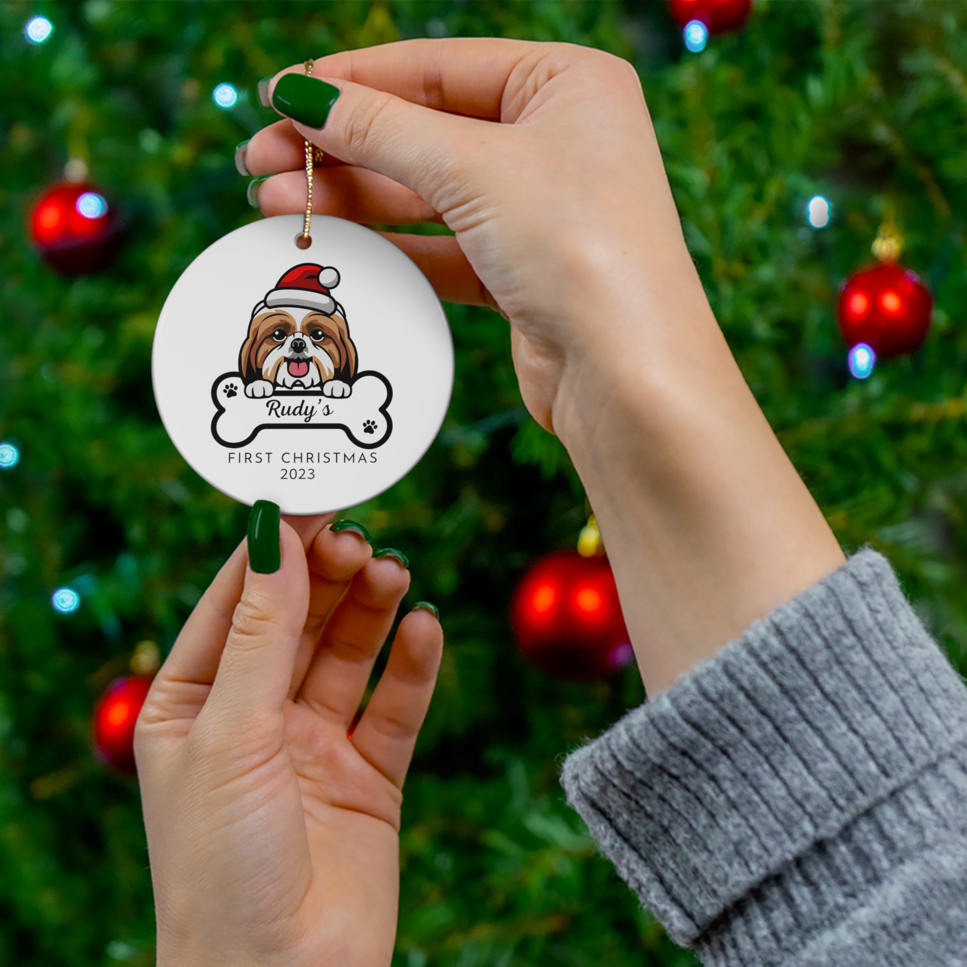 Custom Dog Breed Ceramic Ornament
