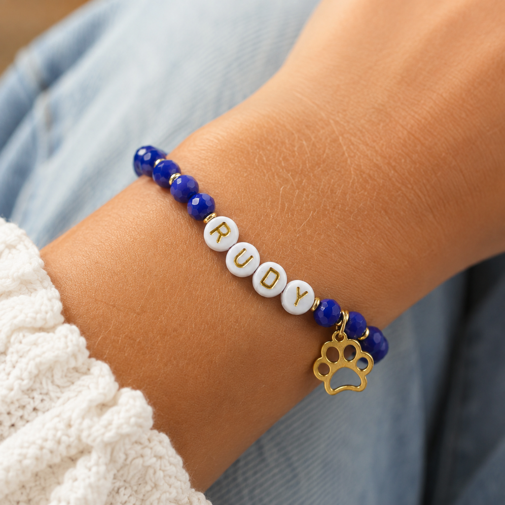 Personalized dog name bracelet