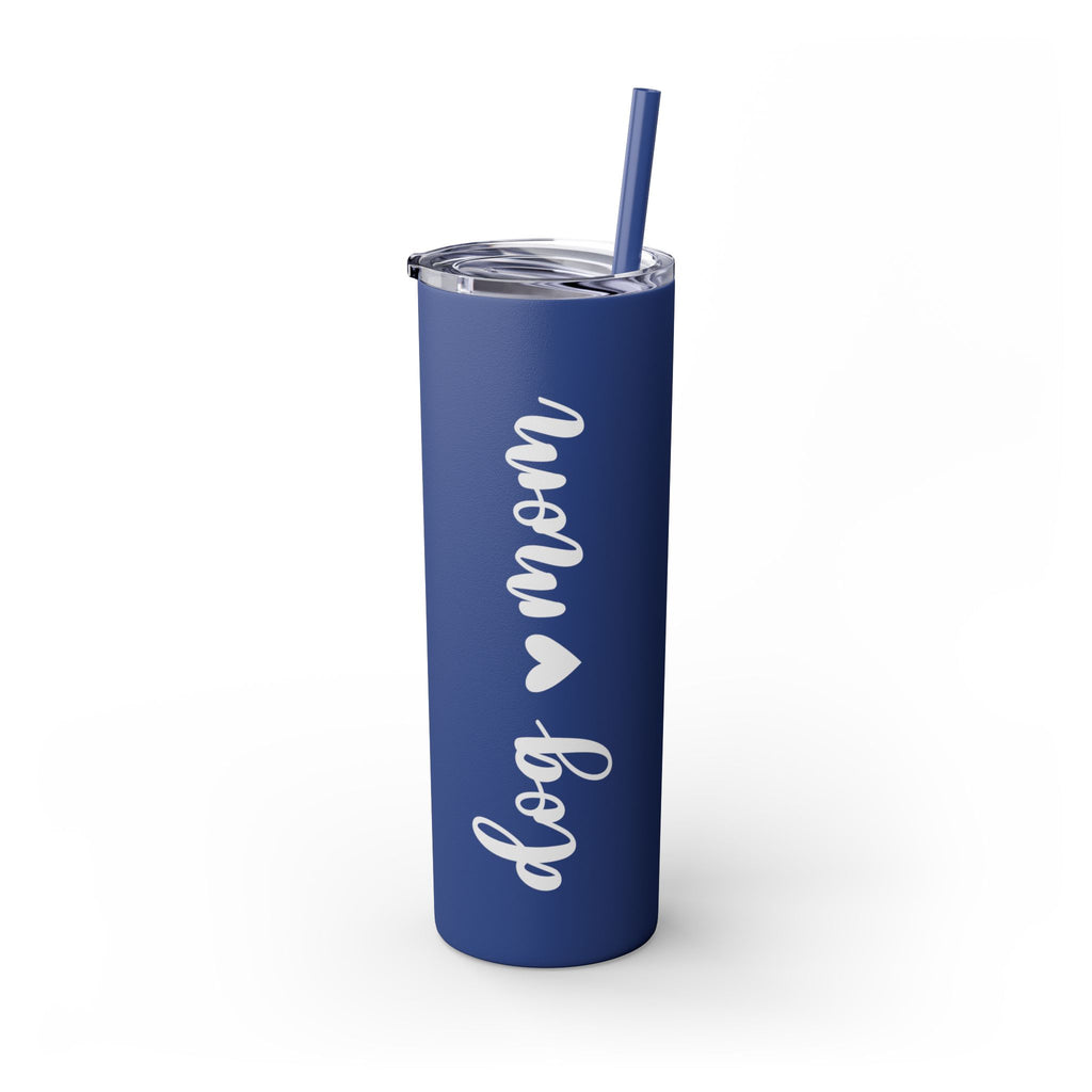Dog Mom Skinny Tumbler with Straw, 20oz Water Bottle, Gift for Dog Lovers, Personalized Drinkware, Cute Dog Owner Gift, Travel Mug