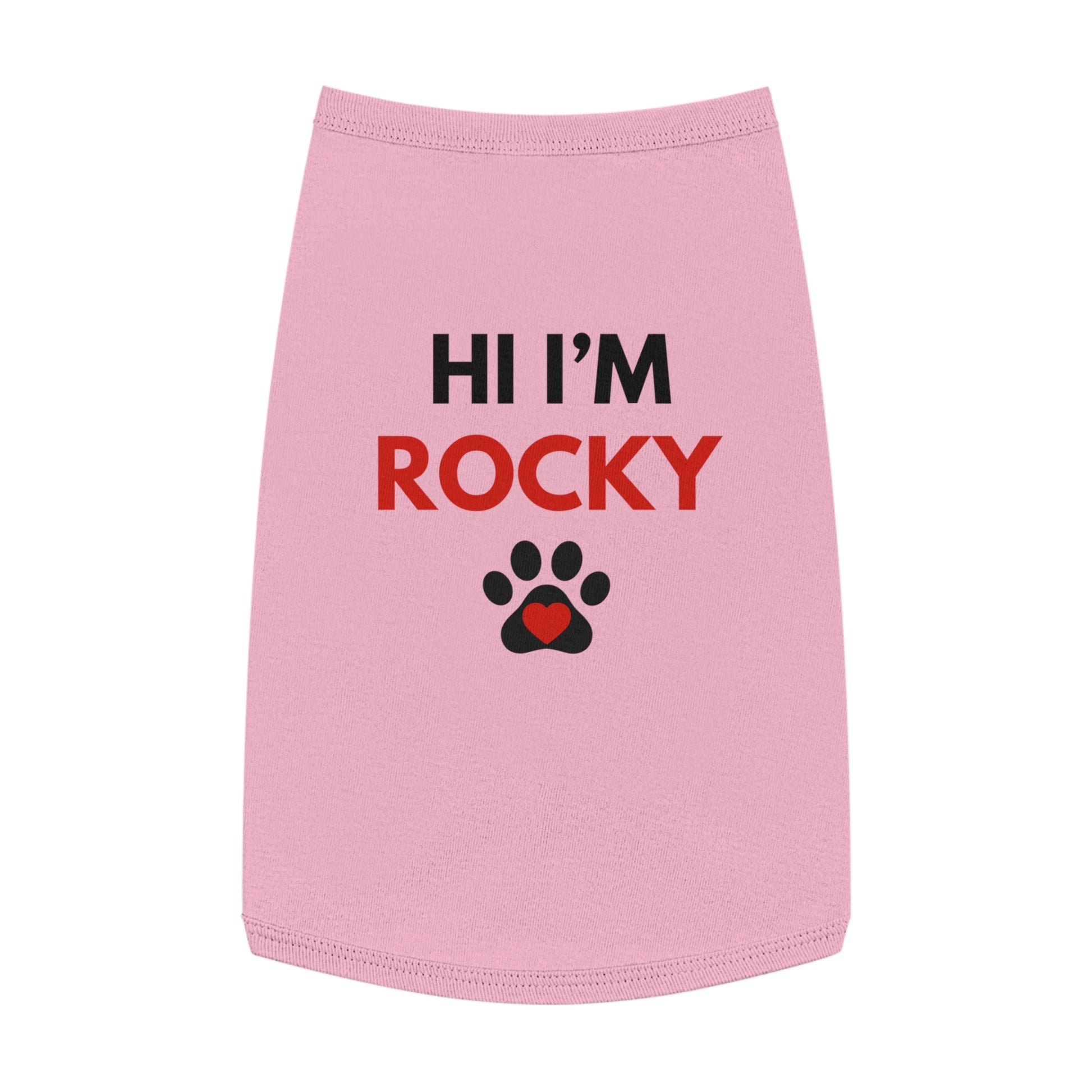 Personalized Pet Tank Top - "Hi I'm Rocky" for Dogs - Cute & Comfy Dog Apparel