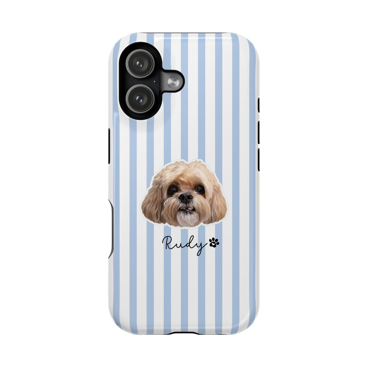 Personalized Dog Photo Phone Case — Custom Pet Name Magnetic Impact-Resistant Case