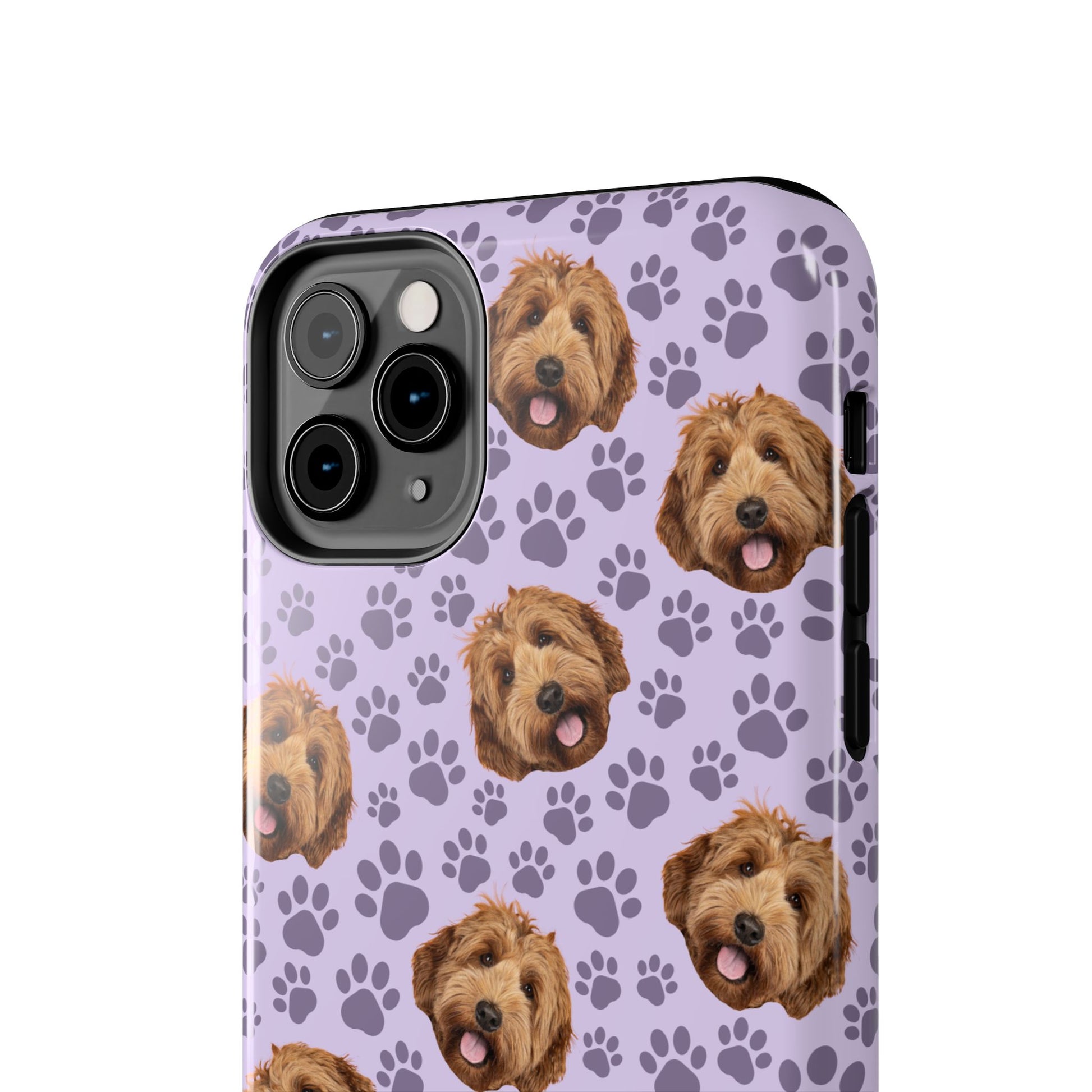 Durable Dog Lover Phone Case - Cute Pup & Paw Print Design