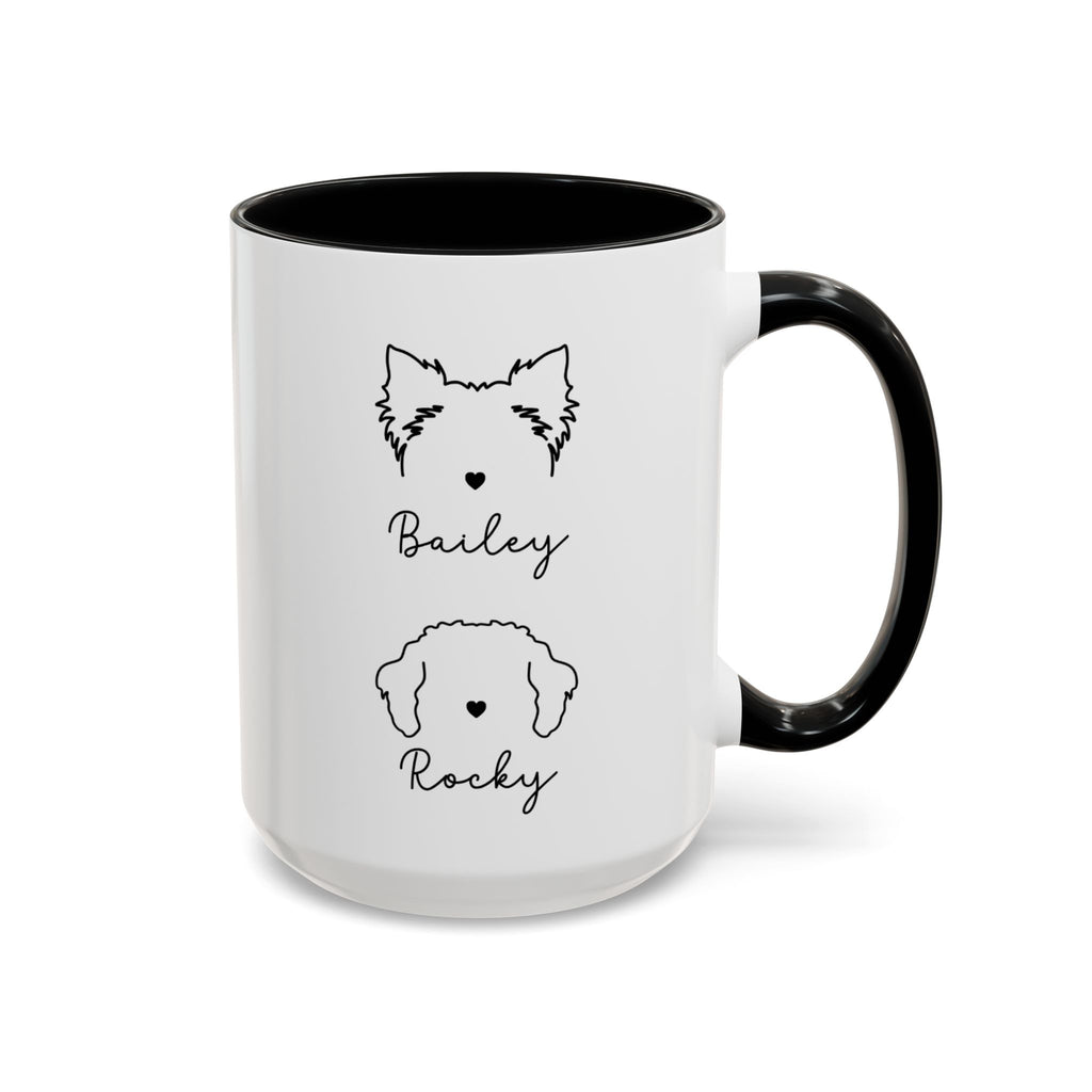 Personalized Dog Ear with Name Coffee Mug – Custom Dog mom Accent Mug (11/15 oz)