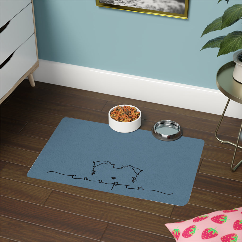 Personalized Pet Mat for Food and Water with Name