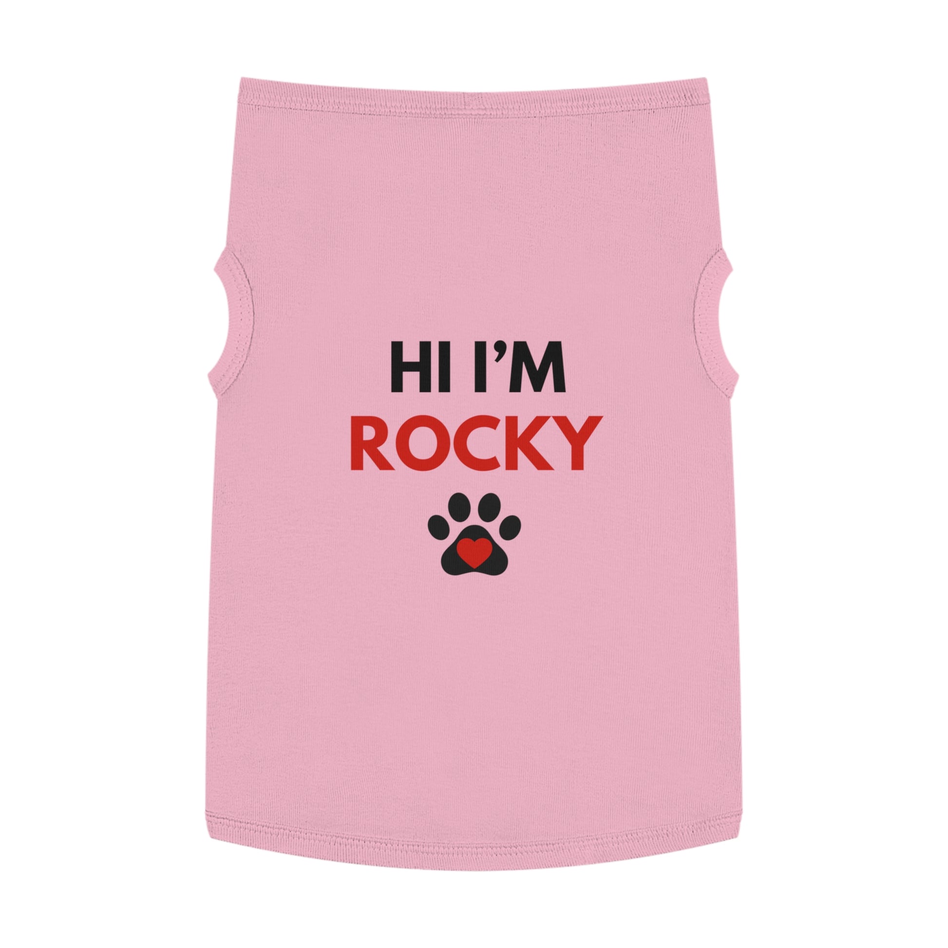 Personalized Pet Tank Top - "Hi I'm Rocky" for Dogs - Cute & Comfy Dog Apparel