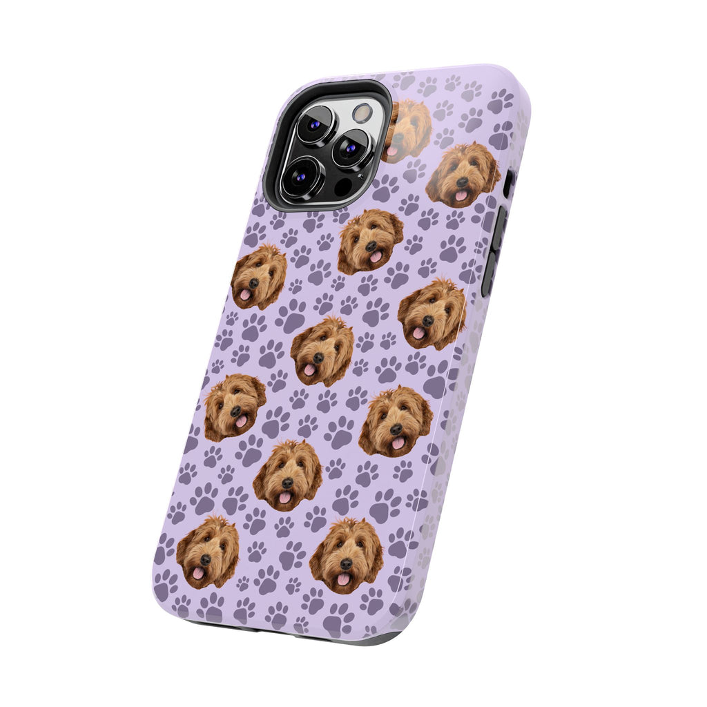 Durable Dog Lover Phone Case - Cute Pup & Paw Print Design