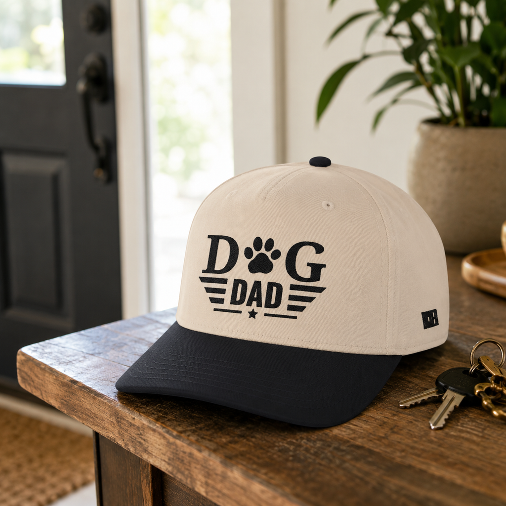 Dog Dad Baseball Cap — Paw Print Vintage Logo Hat for Pet Lovers