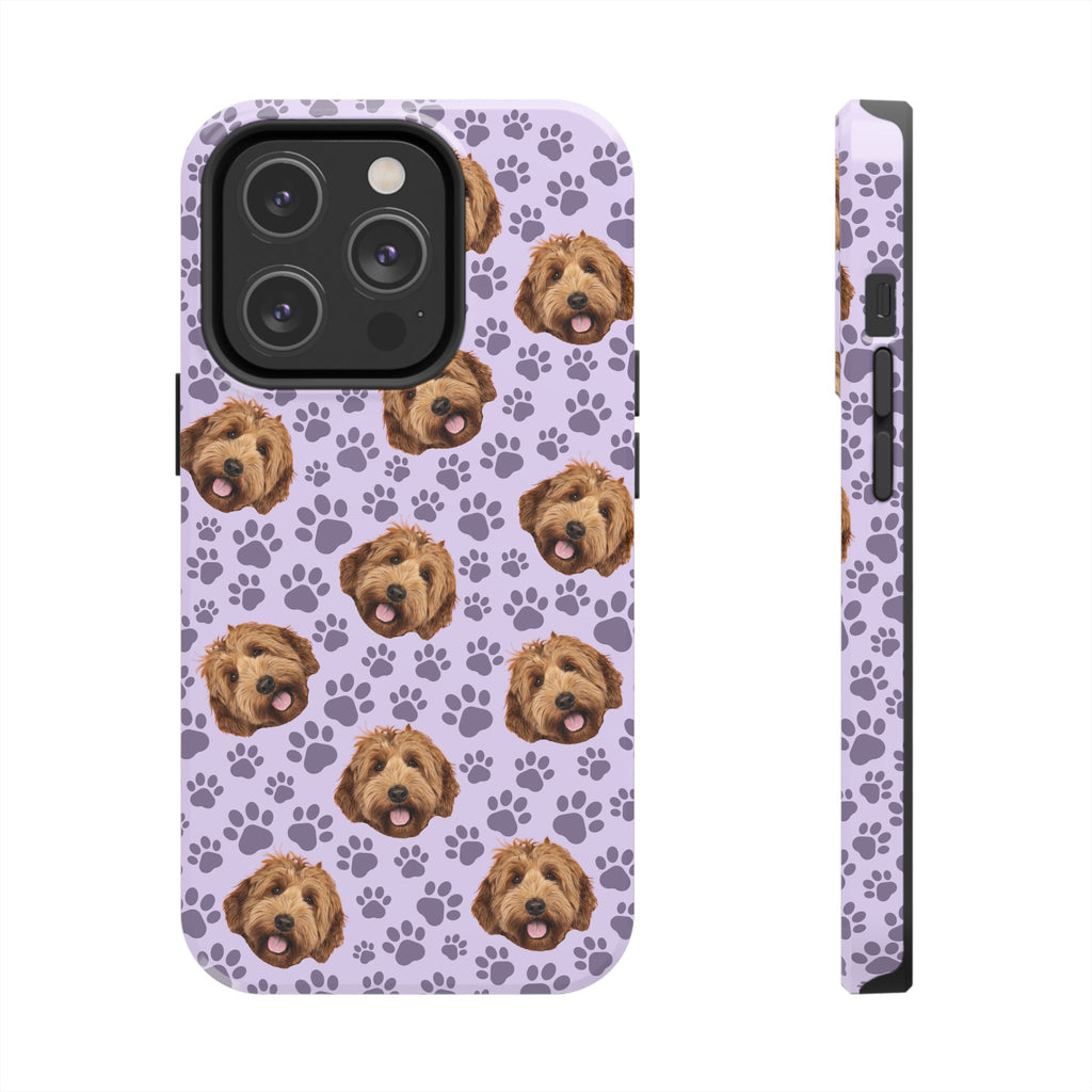 Durable Dog Lover Phone Case - Cute Pup & Paw Print Design