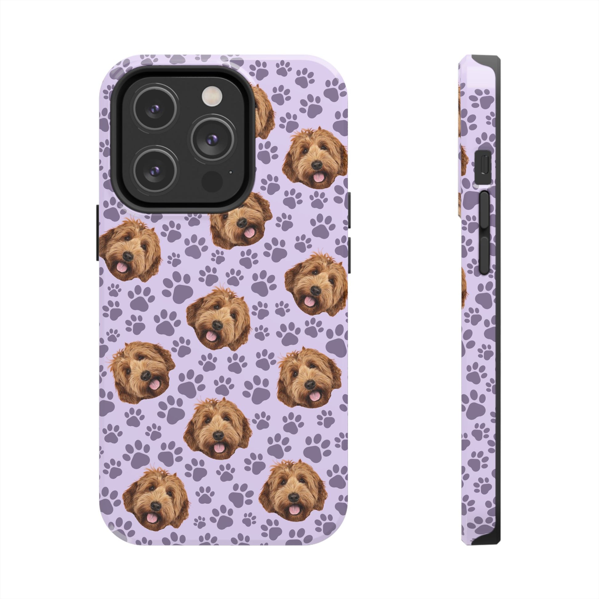 Durable Dog Lover Phone Case - Cute Pup & Paw Print Design