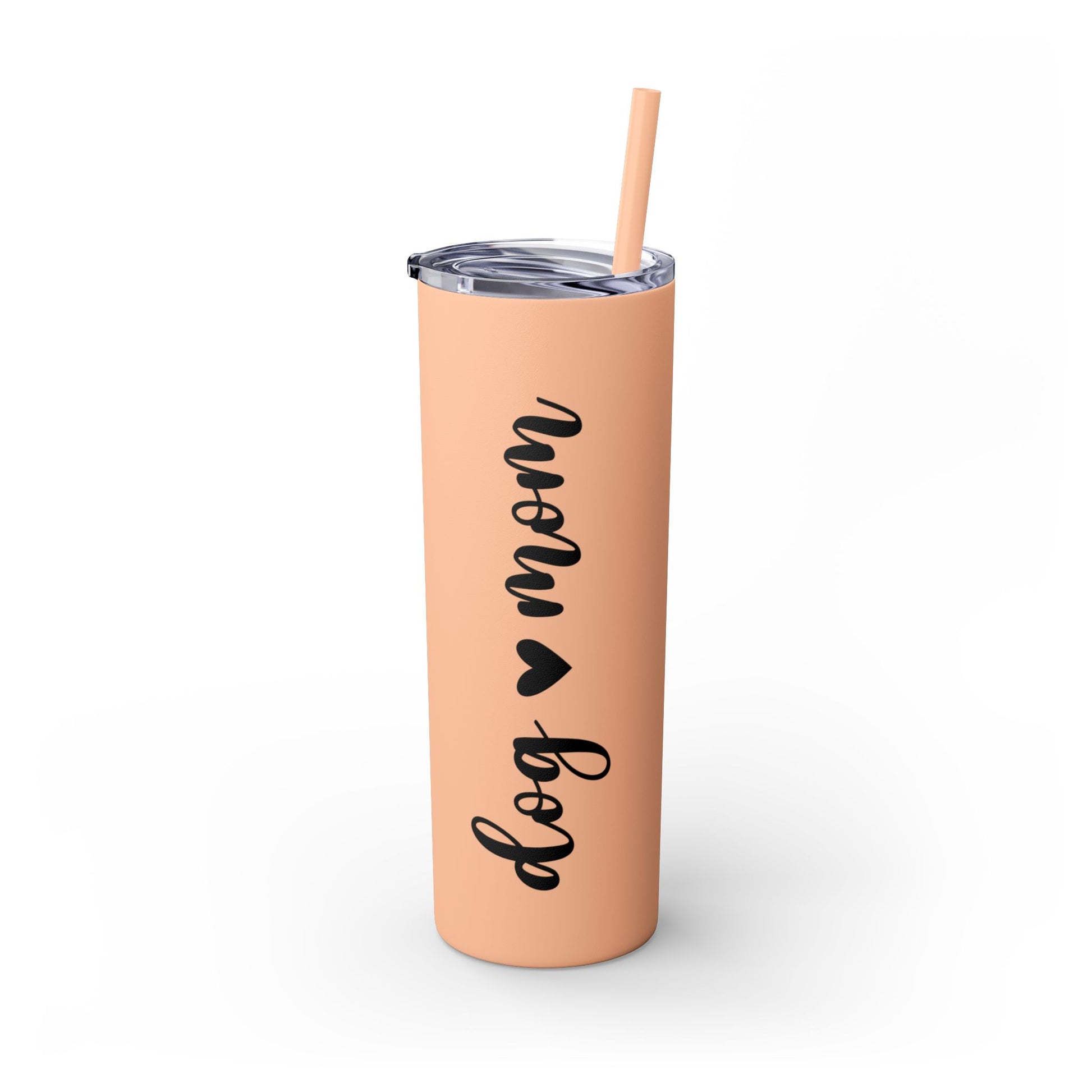 Dog Mom Skinny Tumbler with Straw, 20oz Water Bottle, Gift for Dog Lovers, Personalized Drinkware, Cute Dog Owner Gift, Travel Mug