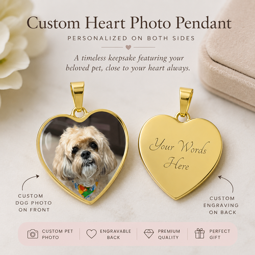 Custom dog photo necklace