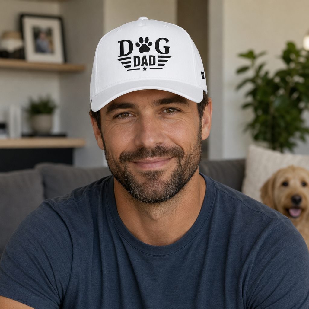 Dog Dad Baseball Cap — Paw Print Vintage Logo Hat for Pet Lovers