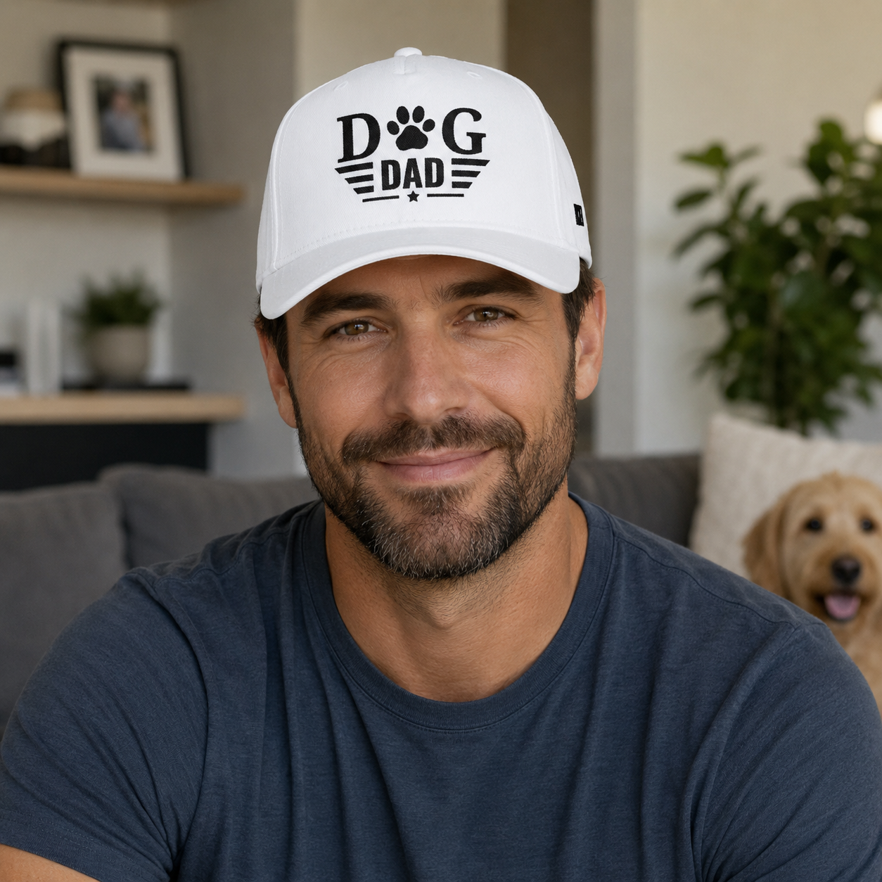 Dog Dad Baseball Cap — Paw Print Vintage Logo Hat for Pet Lovers