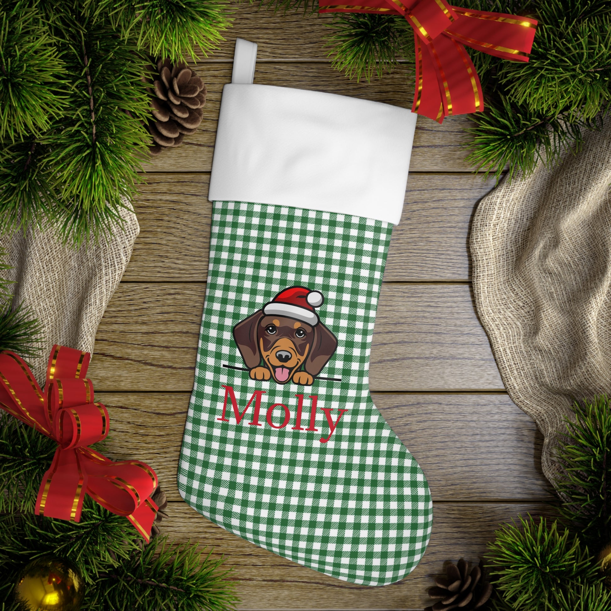 Custom Dog Breed Christmas Stocking
