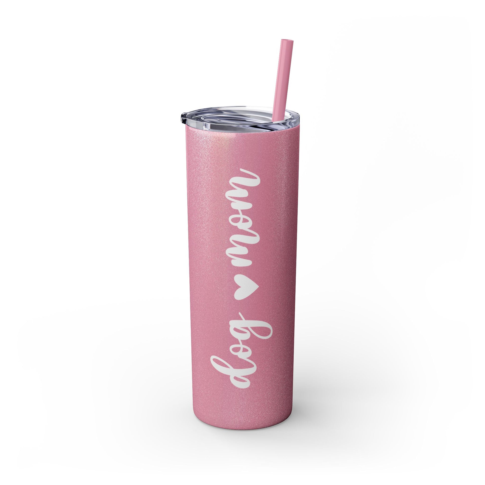 Dog Mom Skinny Tumbler with Straw, 20oz Water Bottle, Gift for Dog Lovers, Personalized Drinkware, Cute Dog Owner Gift, Travel Mug