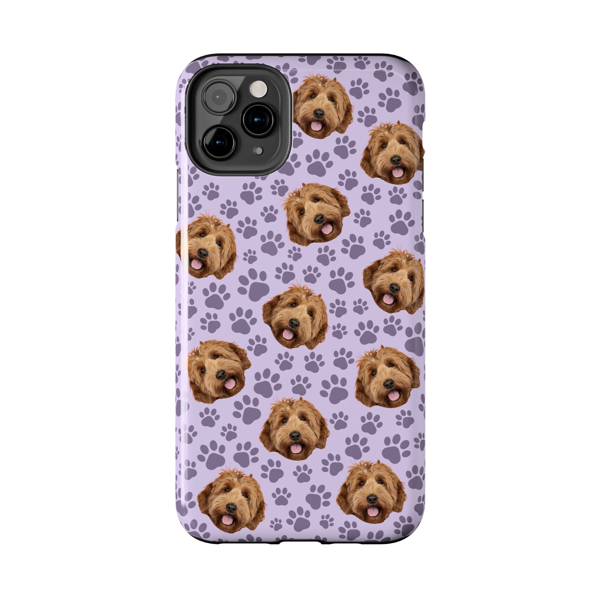 Durable Dog Lover Phone Case - Cute Pup & Paw Print Design