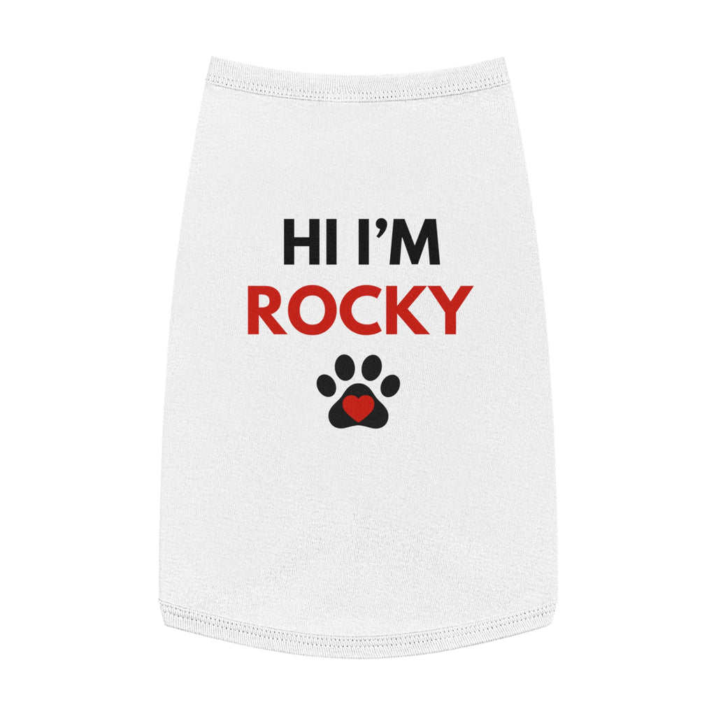 Personalized Pet Tank Top - "Hi I'm Rocky" for Dogs - Cute & Comfy Dog Apparel