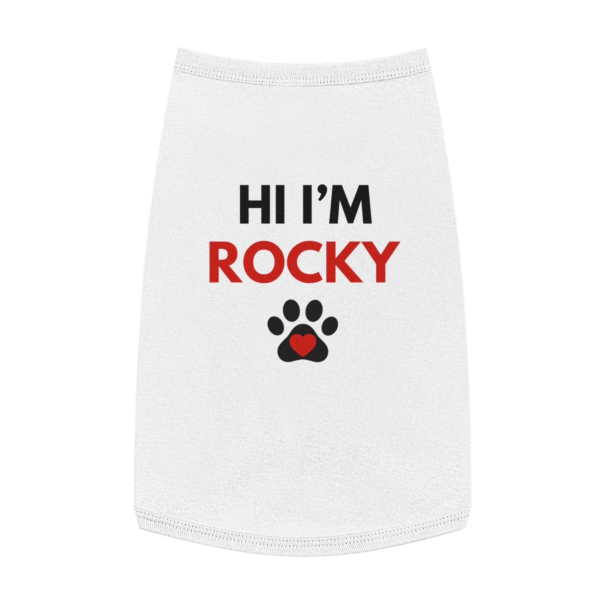 Personalized Pet Tank Top - "Hi I'm Rocky" for Dogs - Cute & Comfy Dog Apparel
