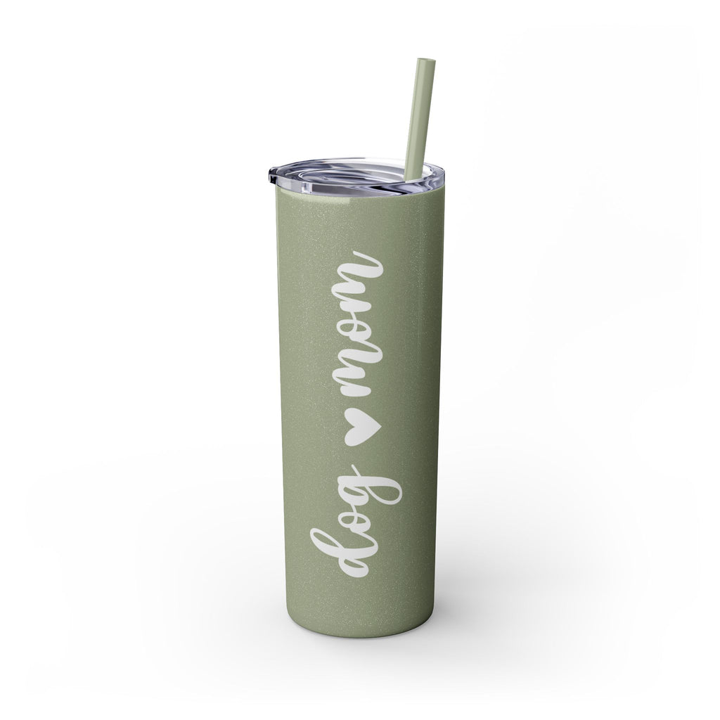 Dog Mom Skinny Tumbler with Straw, 20oz Water Bottle, Gift for Dog Lovers, Personalized Drinkware, Cute Dog Owner Gift, Travel Mug