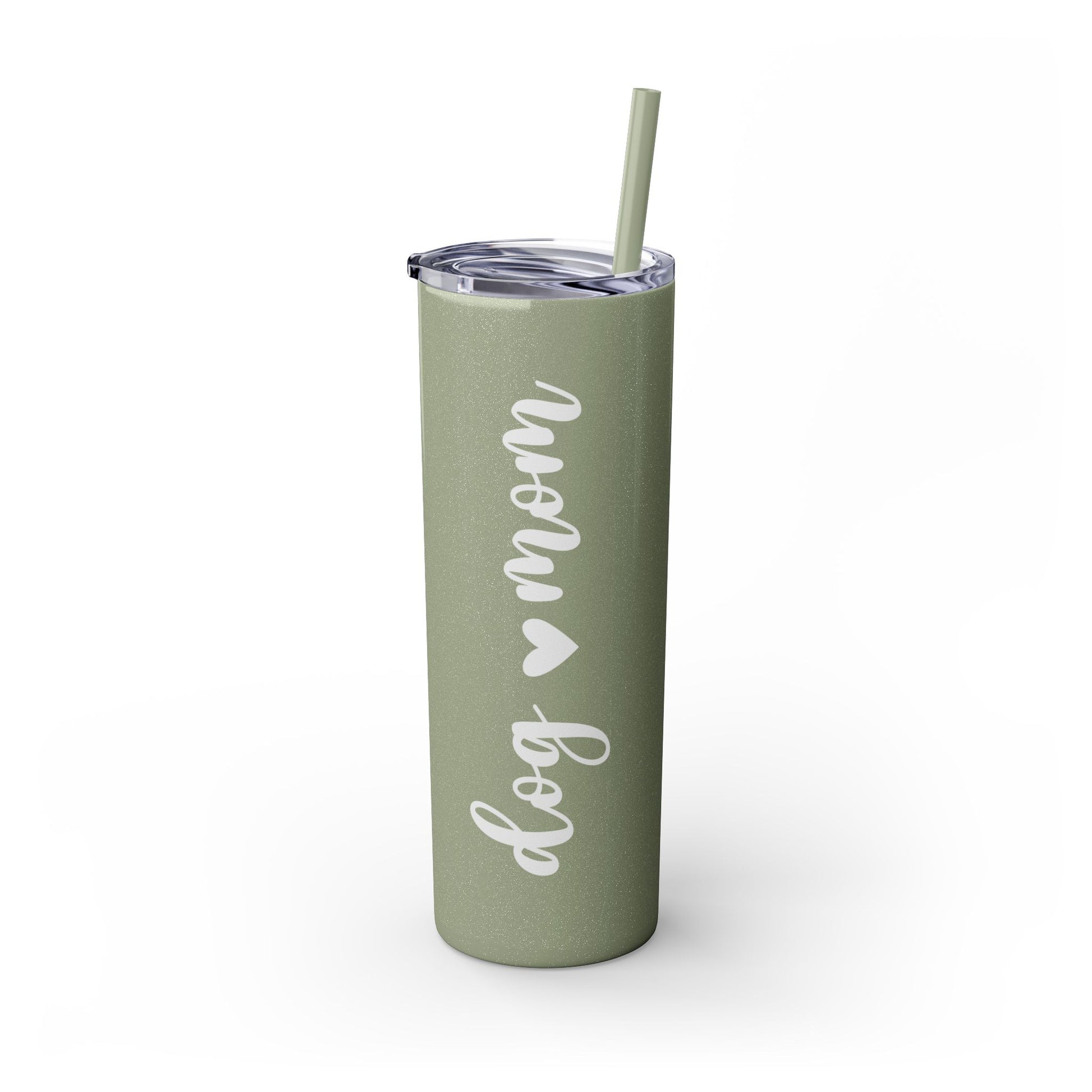 Dog Mom Skinny Tumbler with Straw, 20oz Water Bottle, Gift for Dog Lovers, Personalized Drinkware, Cute Dog Owner Gift, Travel Mug