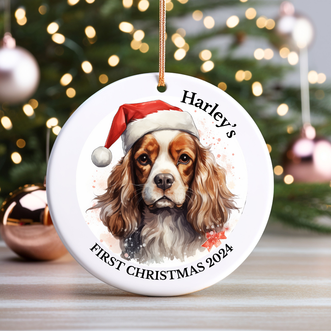 Custom Dog's First christmas ornament