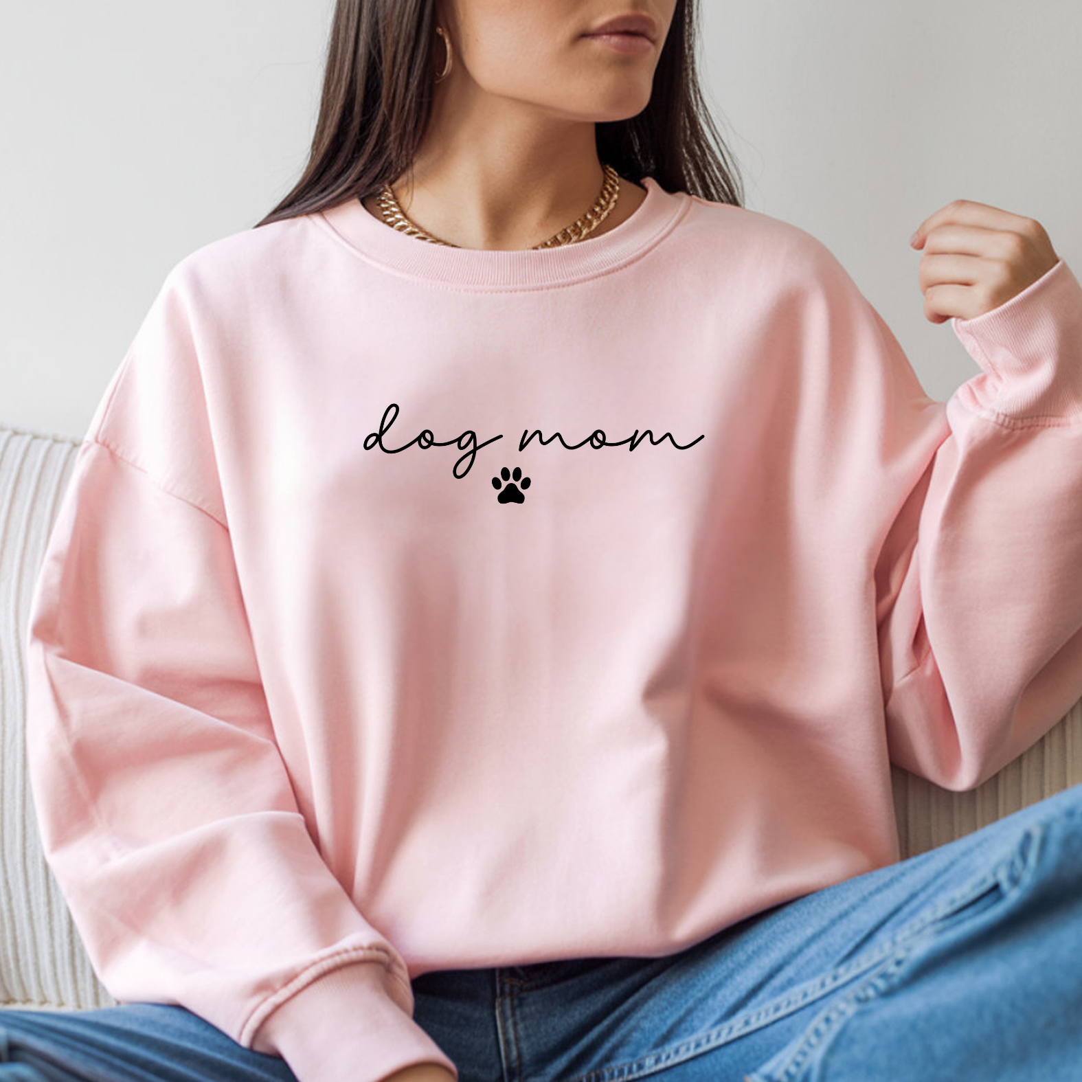 Dog Mom Crewneck Sweatshirt with Dog names