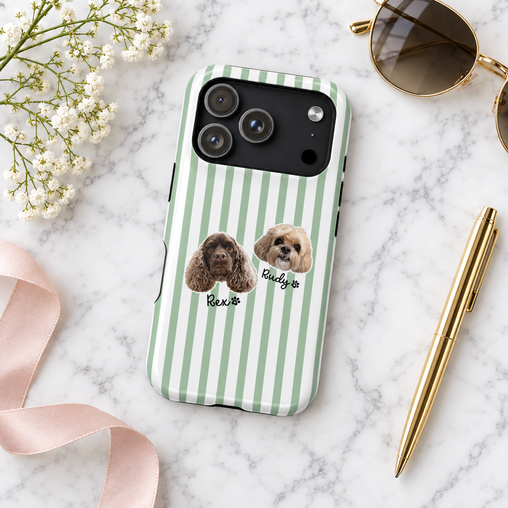Personalized Dog Photo Phone Case — Custom Pet Name Magnetic Impact-Resistant Case