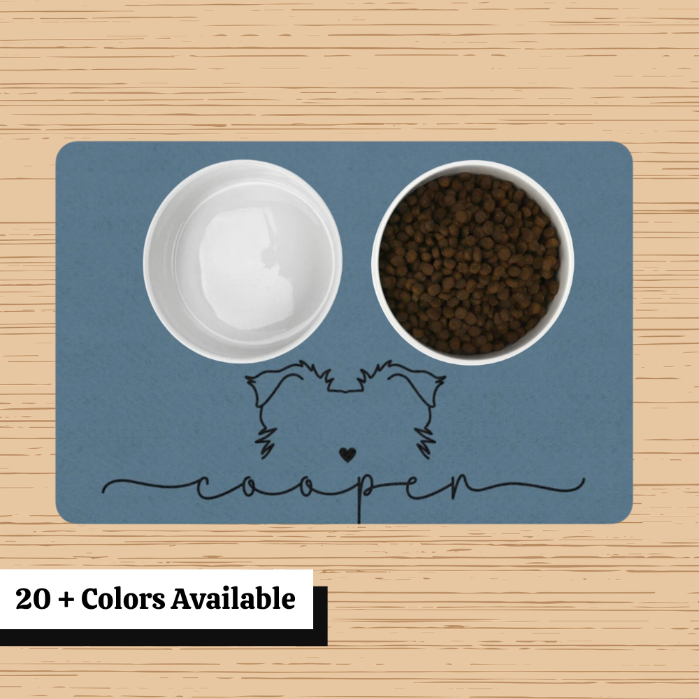 Personalized Pet Mat for Food and Water with Name