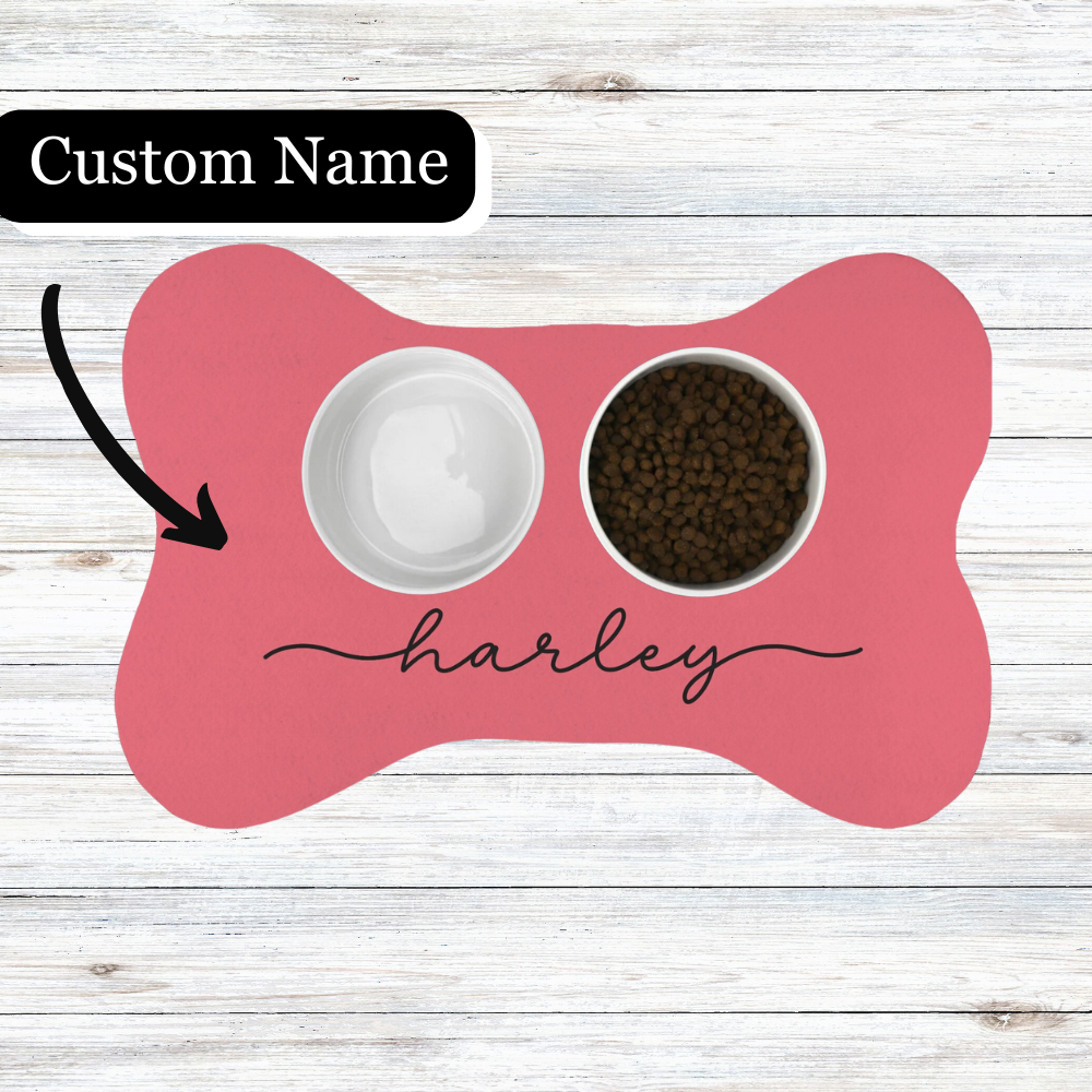 Bone shaped Personalized Pet Food Mat