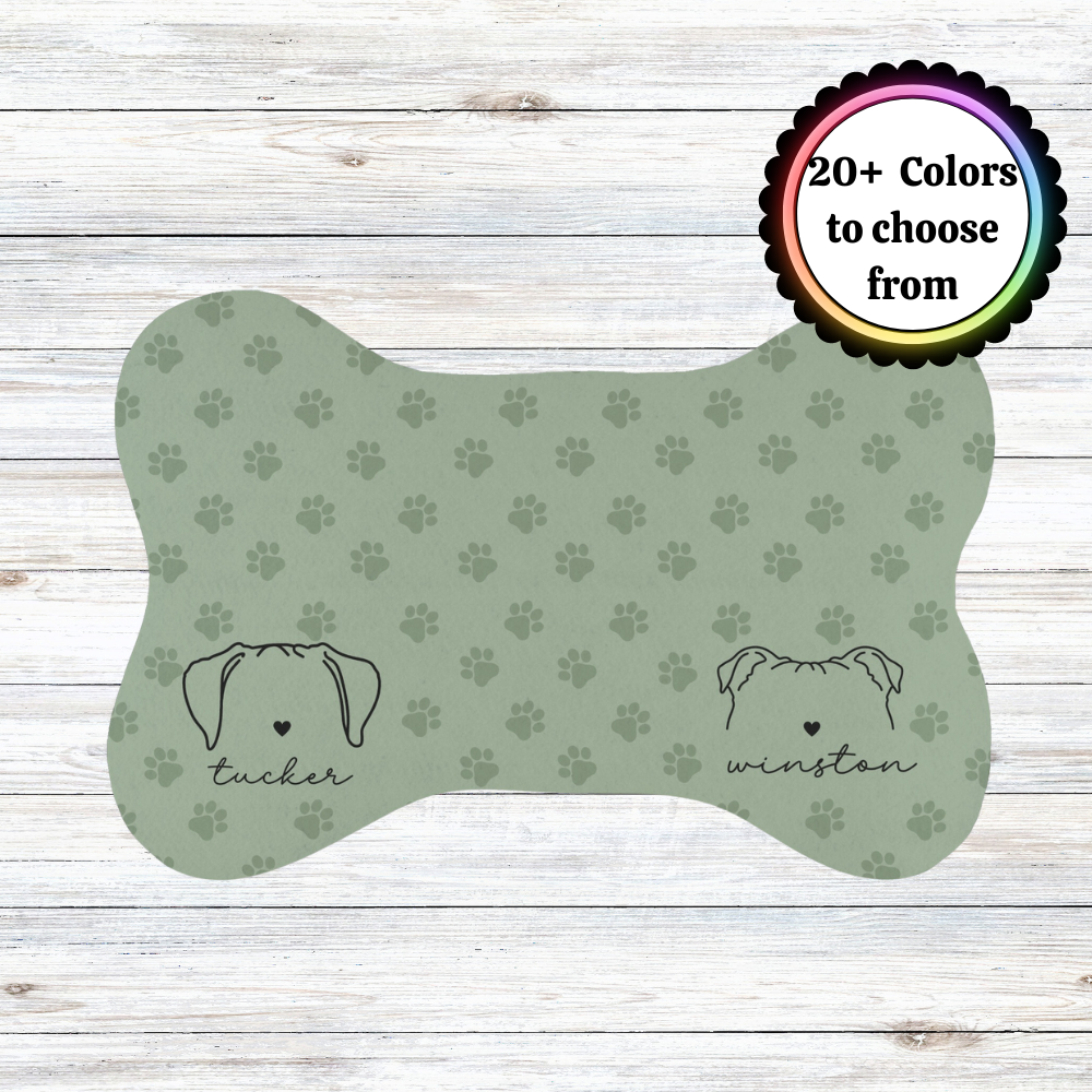 Bone shaped Custom Dog ears Placemat