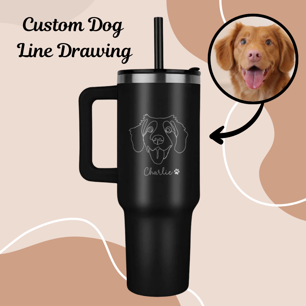 Custom Engraved Line art Pet Tumbler