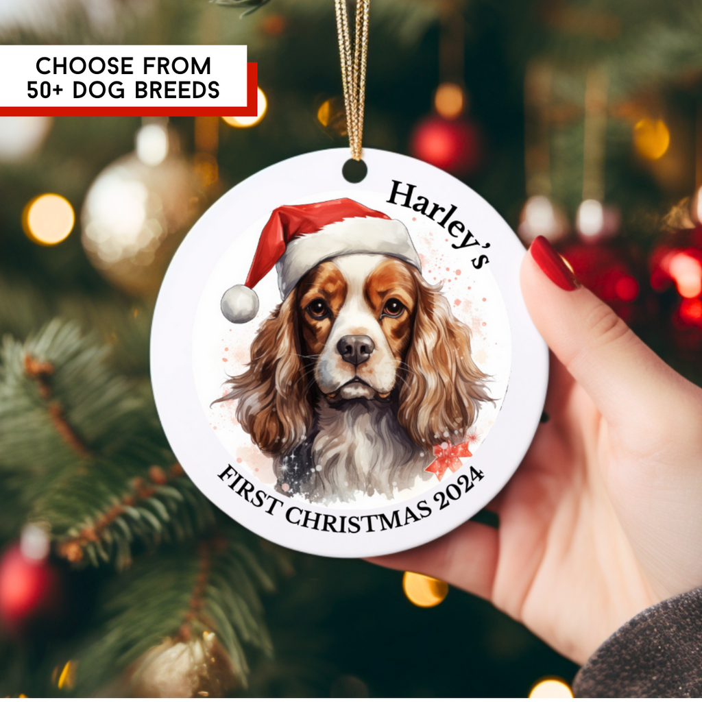 Custom Dog's First christmas ornament