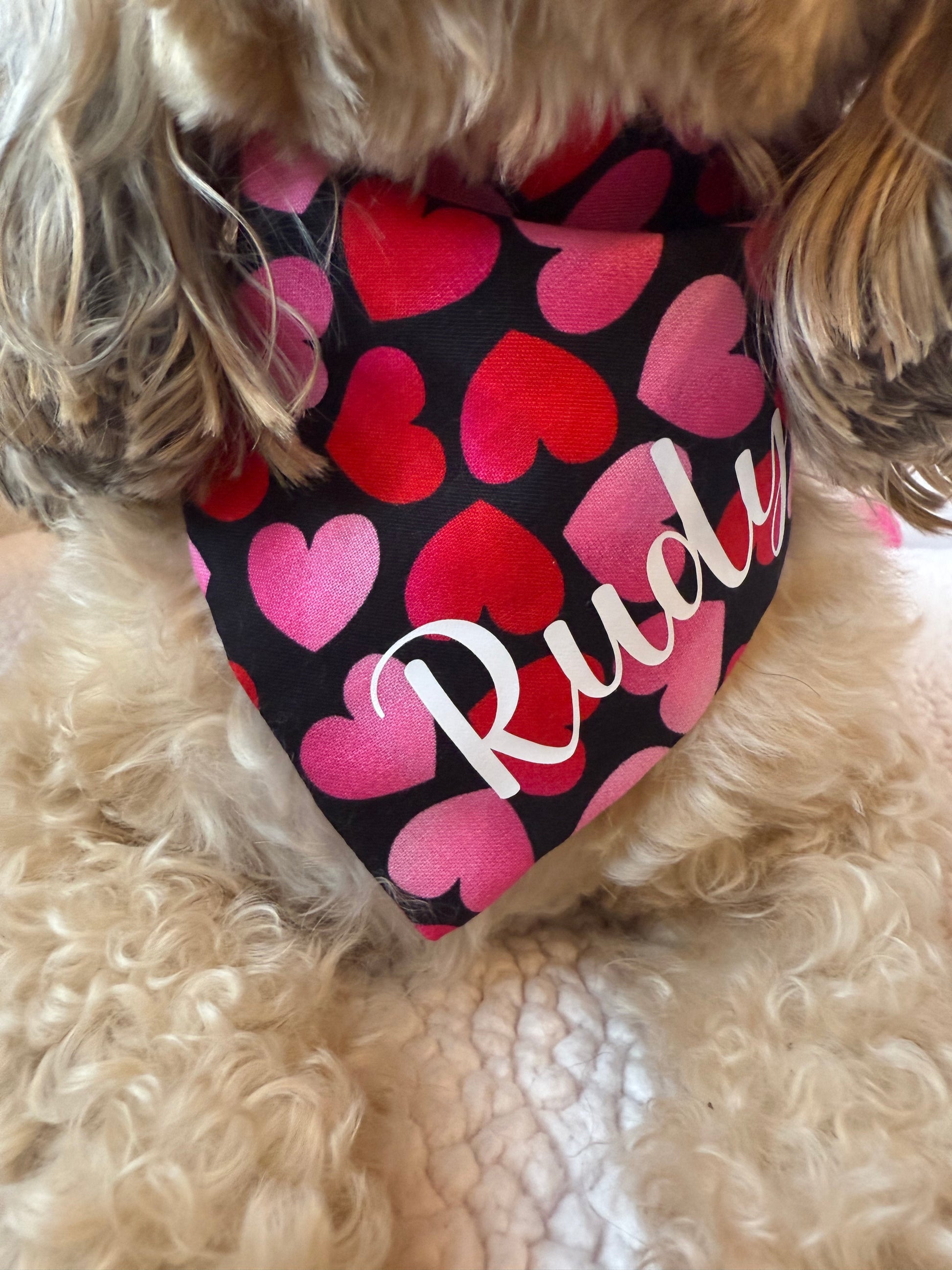 Valentine hearts Custom Scrunchie Dog Bandana