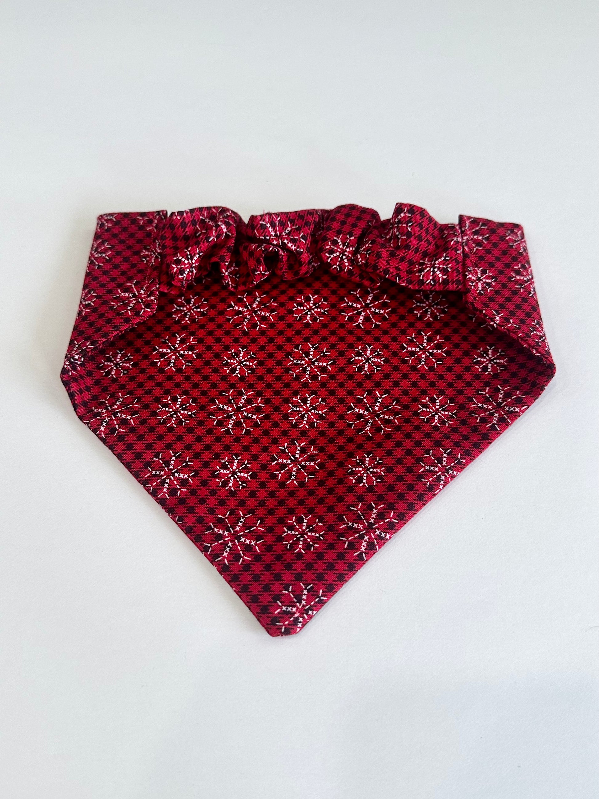 Christmas Snowflake Scrunchie Dog Bandana